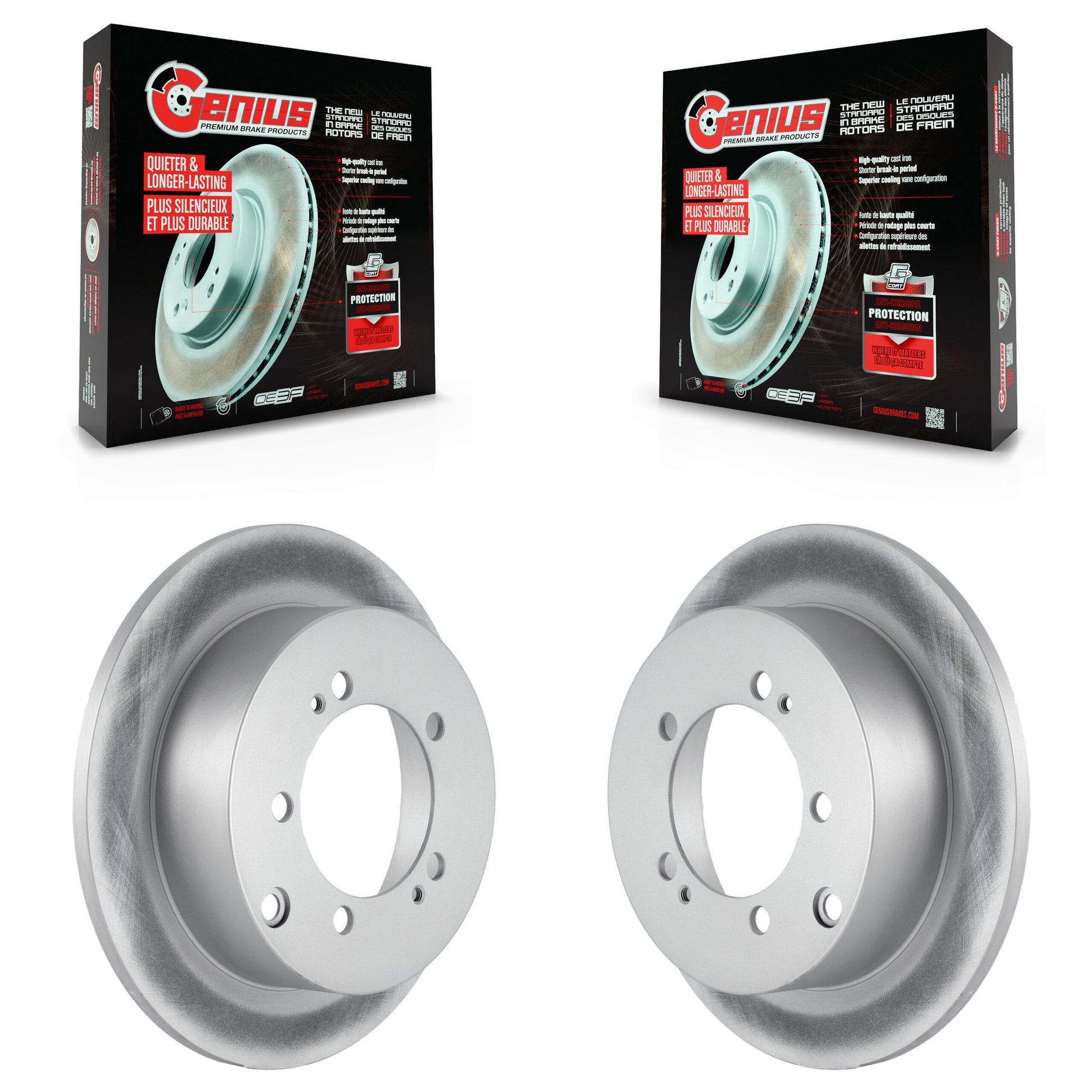 Genius KG-100463 Disc Brake Rotor for 1995-2006 Mitsubishi Lancer, Mitsubishi Outlander and More - Rear