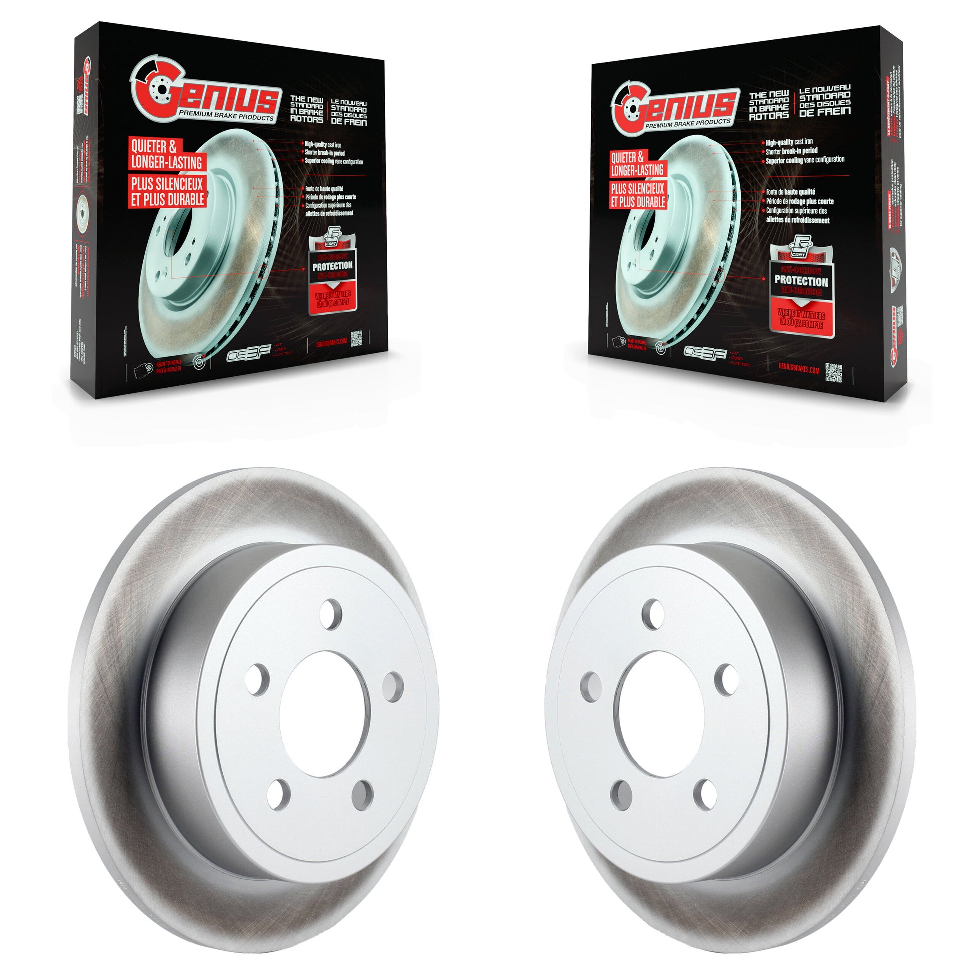 Genius KG-100467 Disc Brake Rotor for 2003-2007 Jeep Liberty, Jeep TJ, Jeep Wrangler - Rear