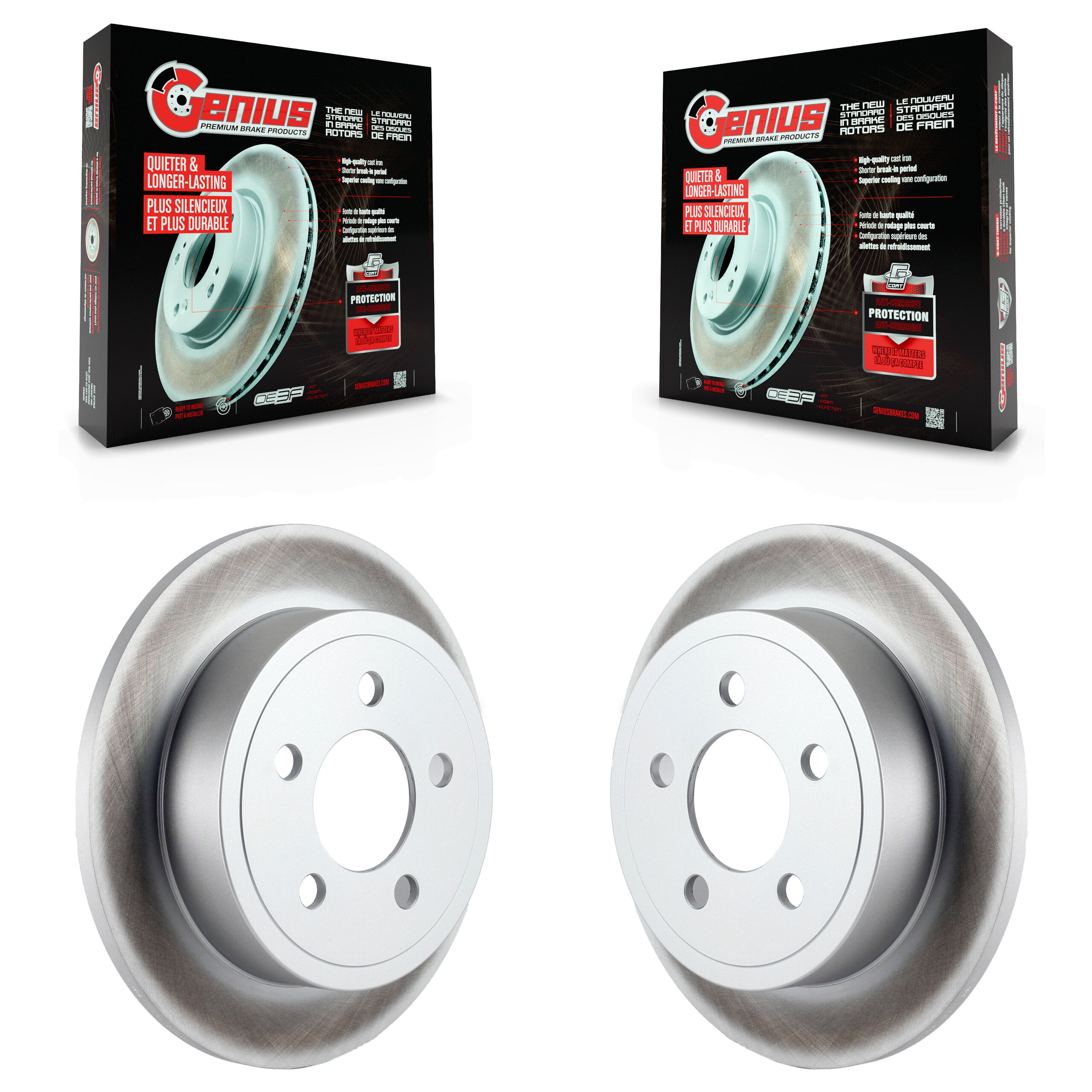 Genius KG-100467 Disc Brake Rotor for 2003-2007 Jeep Liberty, Jeep TJ, Jeep Wrangler - Rear