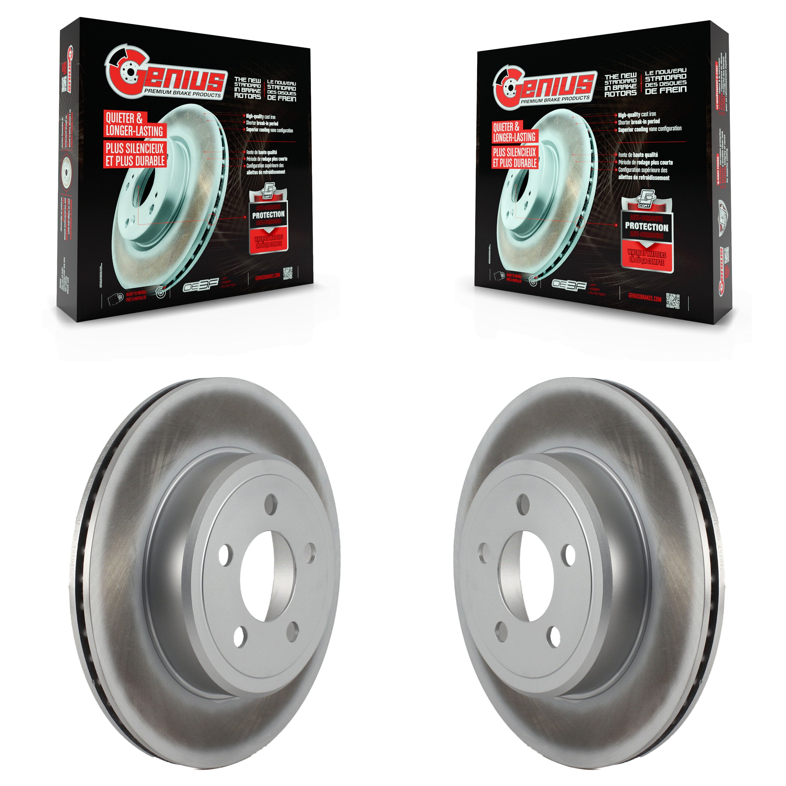 Genius KG-100472 Disc Brake Rotor for 2005-2023 Dodge Challenger, Chrysler 300 and More - Rear