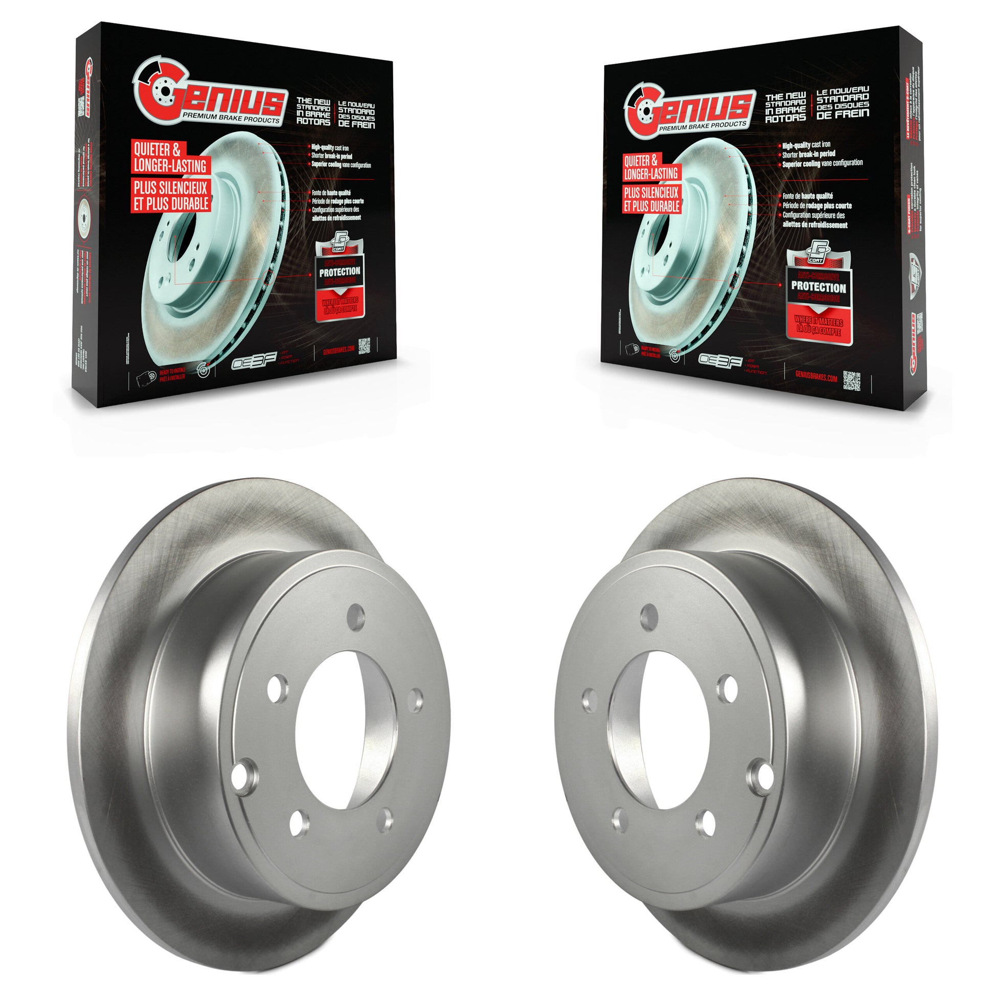 Genius KG-100476 Disc Brake Rotor for 2007-2017 Mitsubishi Lancer, Chrysler 200 and More - Rear