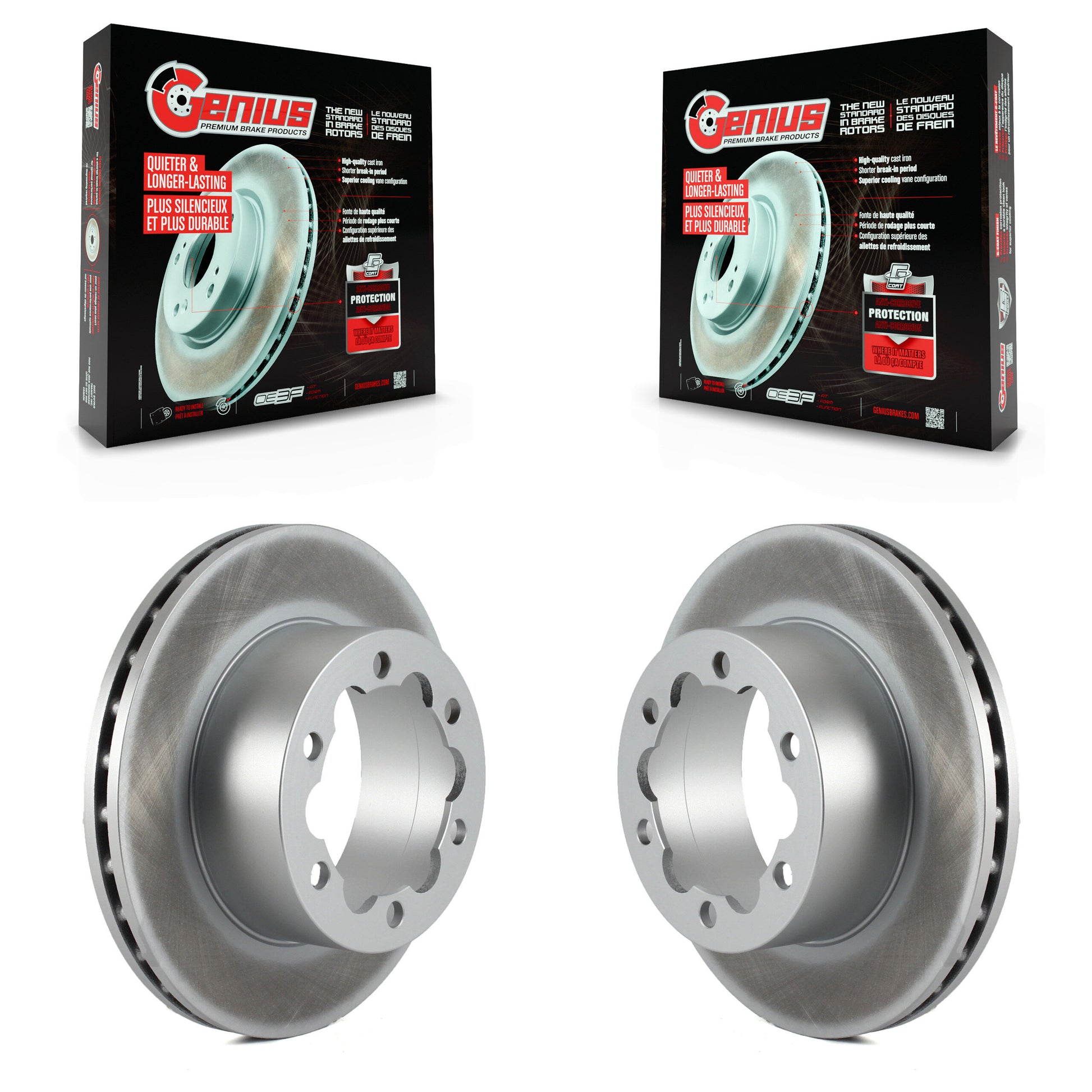 Genius KG-100480 Disc Brake Rotor for 2007-2024 Mercedes-Benz Sprinter 3500, Mercedes-Benz Sprinter 3500XD and More - Rear
