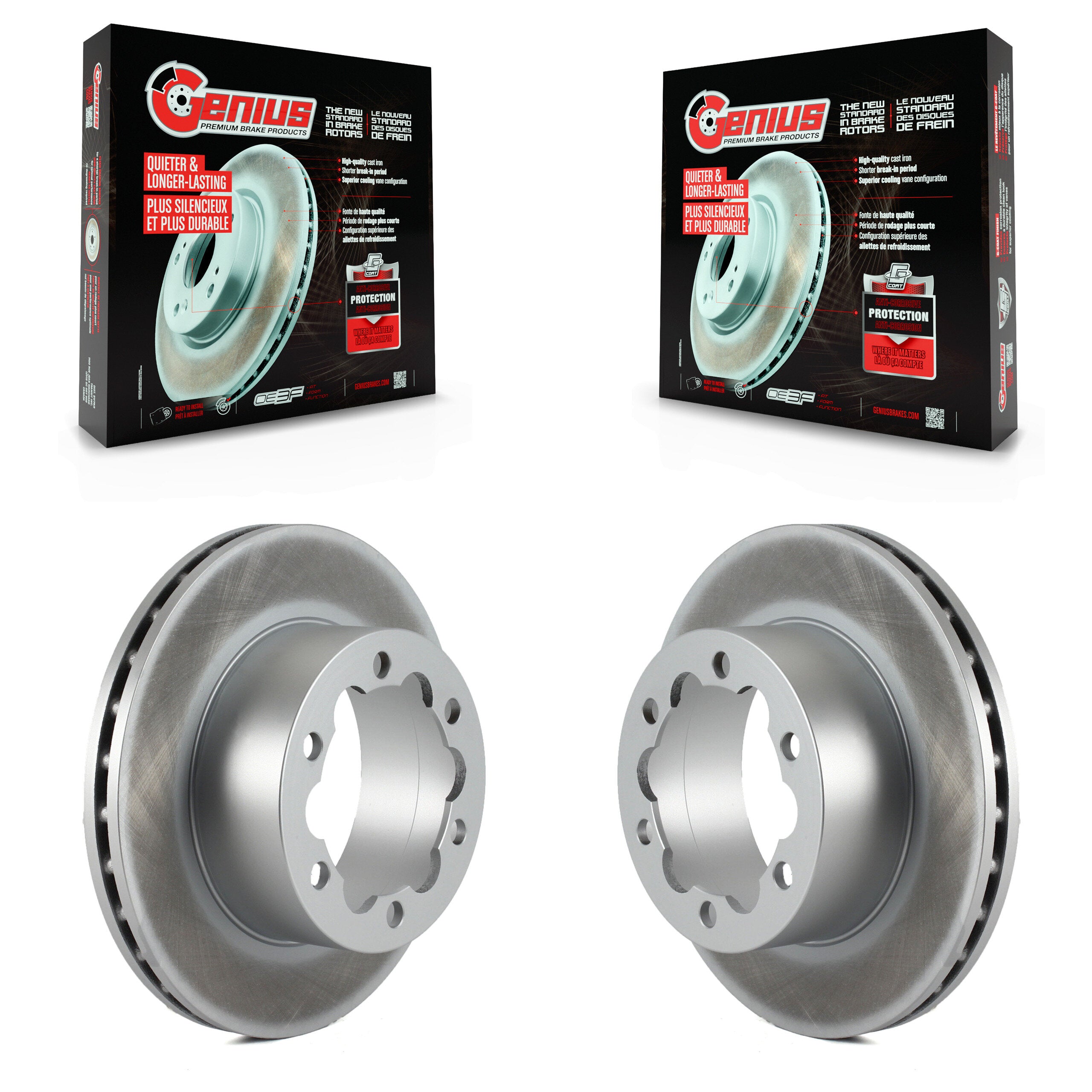 Genius KG-100480 Disc Brake Rotor for 2007-2024 Mercedes-Benz Sprinter 3500, Mercedes-Benz Sprinter 3500XD and More - Rear