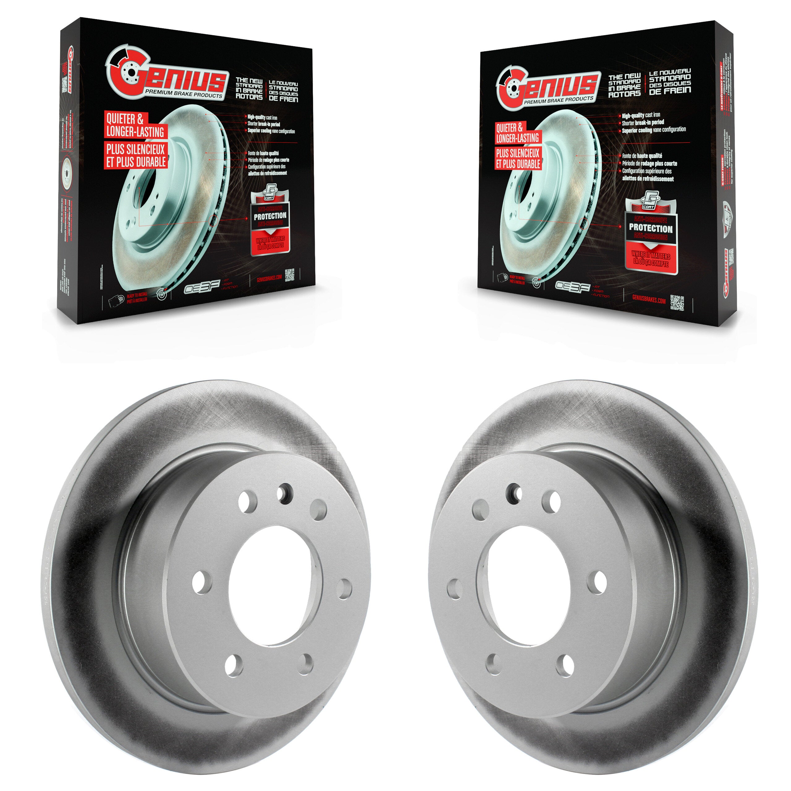 Genius KG-100481 Disc Brake Rotor for 2007-2018 Freightliner Sprinter 3500, Mercedes-Benz Sprinter 2500 and More - Rear