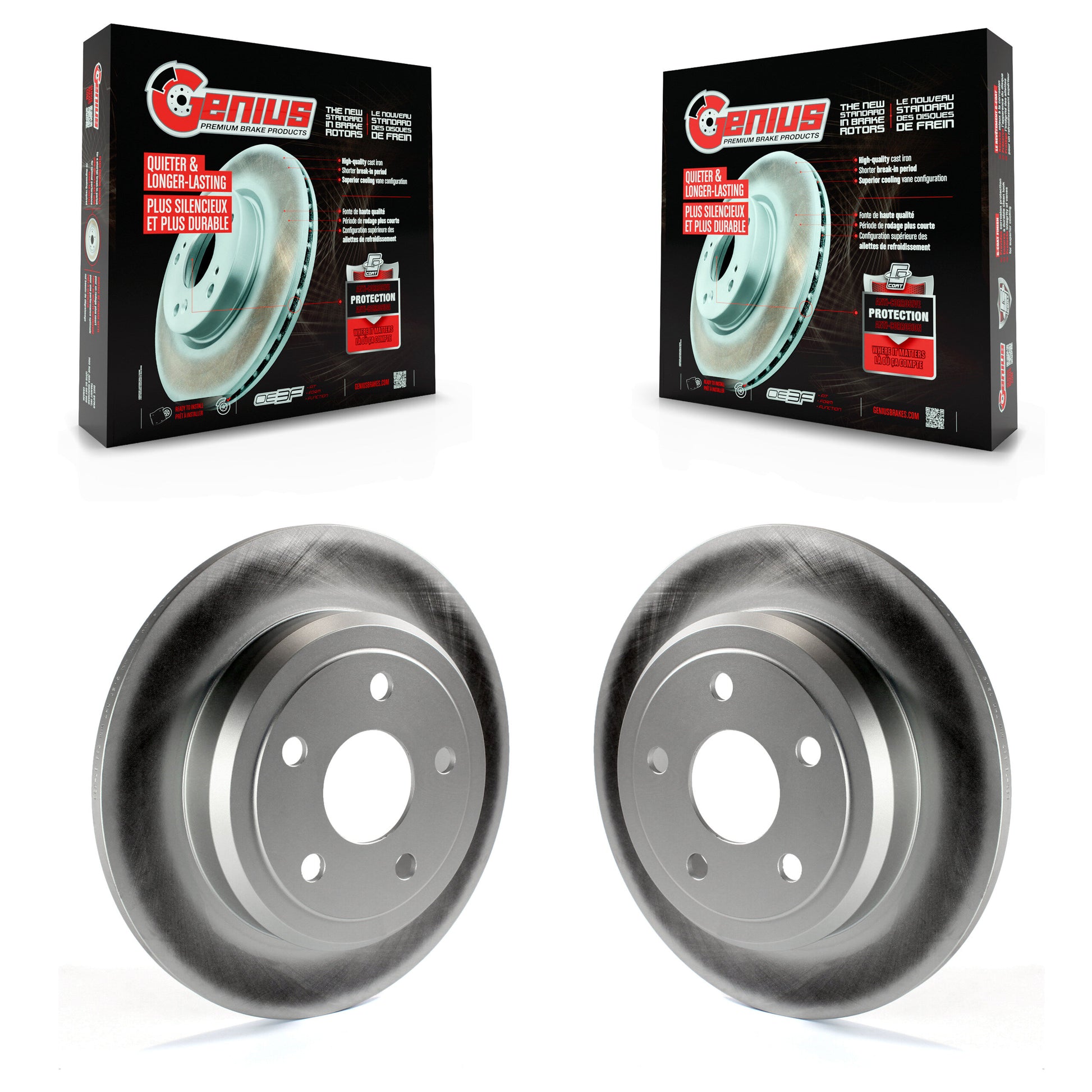 Genius KG-100485 Disc Brake Rotor for 2011-2024 Dodge Durango, Jeep Grand Cherokee - Rear