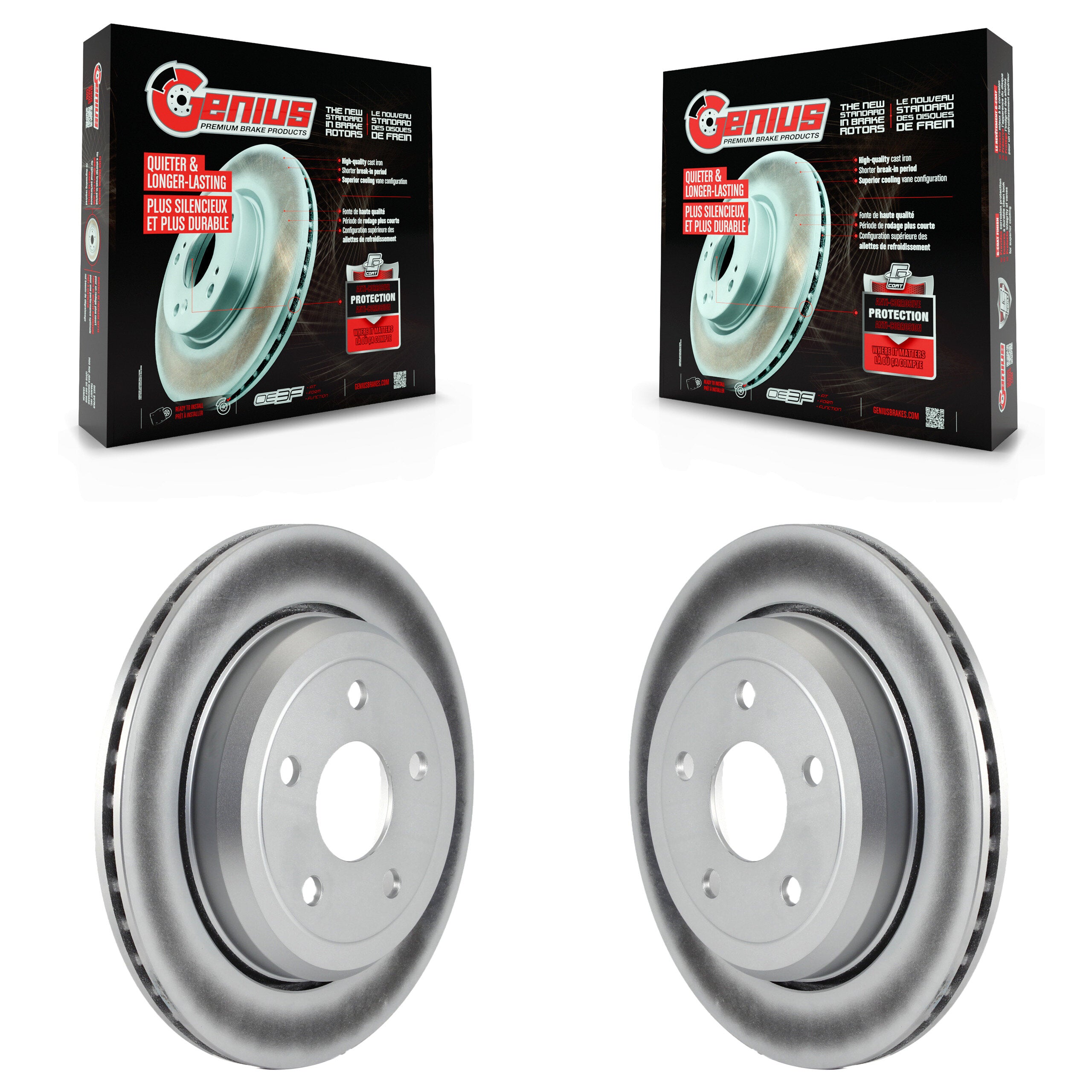 Genius KG-100486 Disc Brake Rotor for 2011-2024 Dodge Durango, Jeep Grand Cherokee WK, Jeep Grand Cherokee - Rear