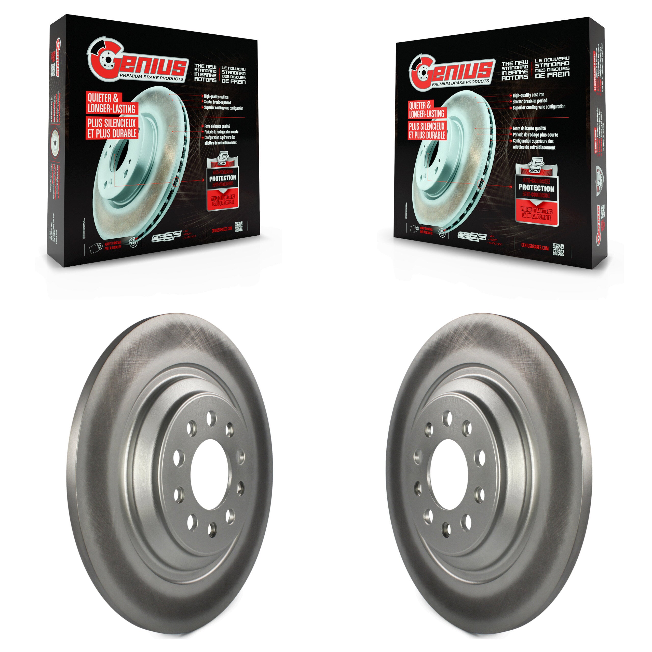 Genius KG-100490 Disc Brake Rotor for 2014-2023 Jeep Cherokee - Rear