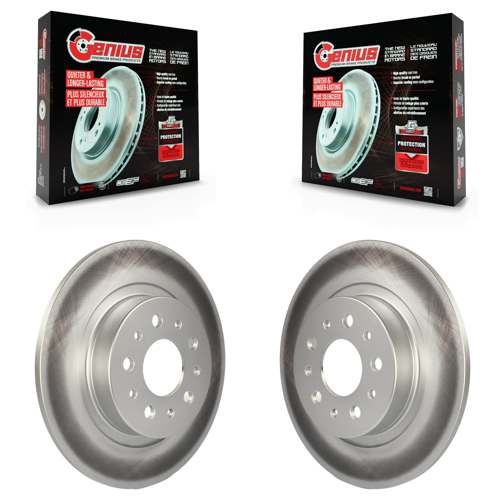 Genius KG-100491 Disc Brake Rotor for 2014-2020 Fiat 500L - Rear