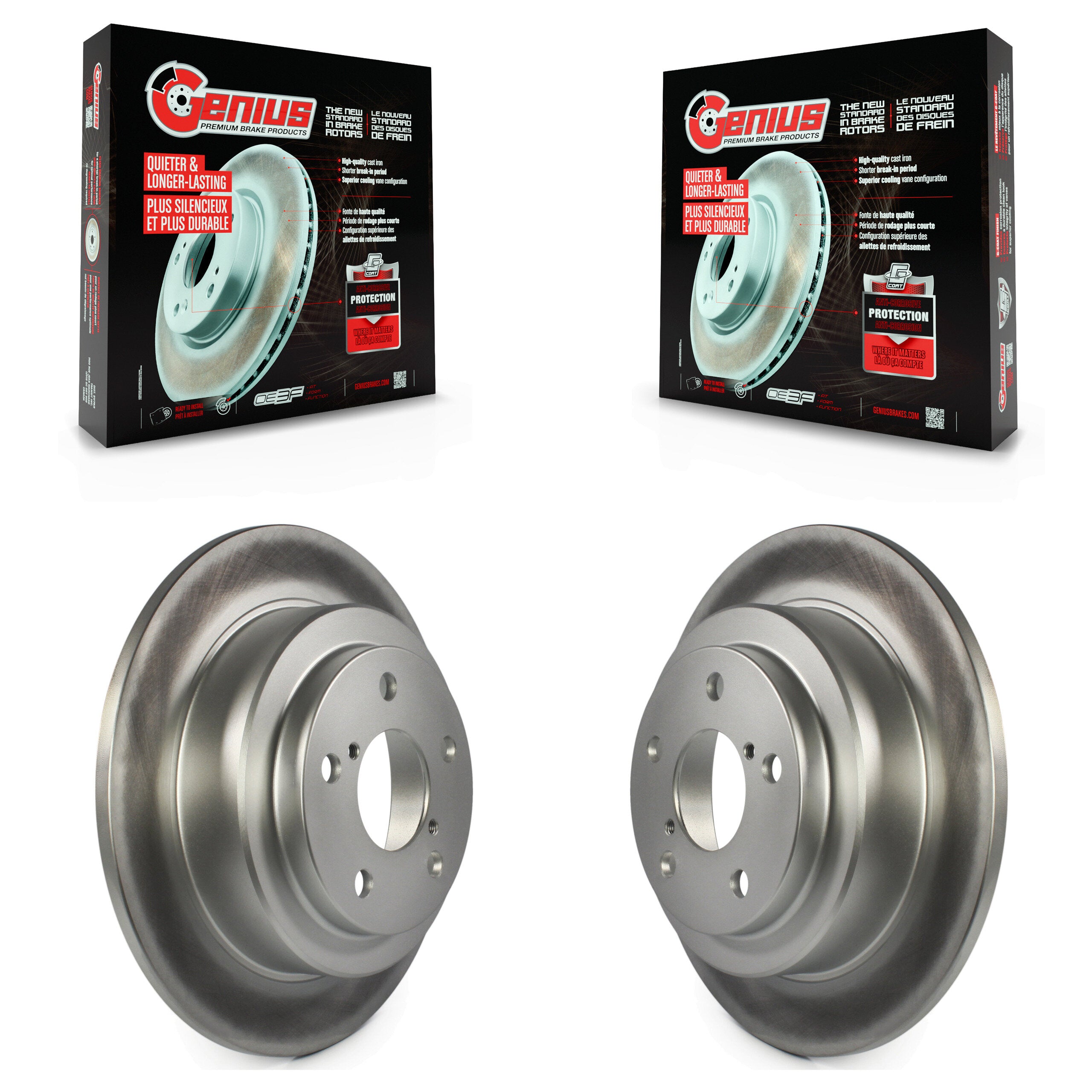 Genius KG-100493 Disc Brake Rotor for 1990-2008 Subaru Impreza, Saab 9-2X and More - Rear