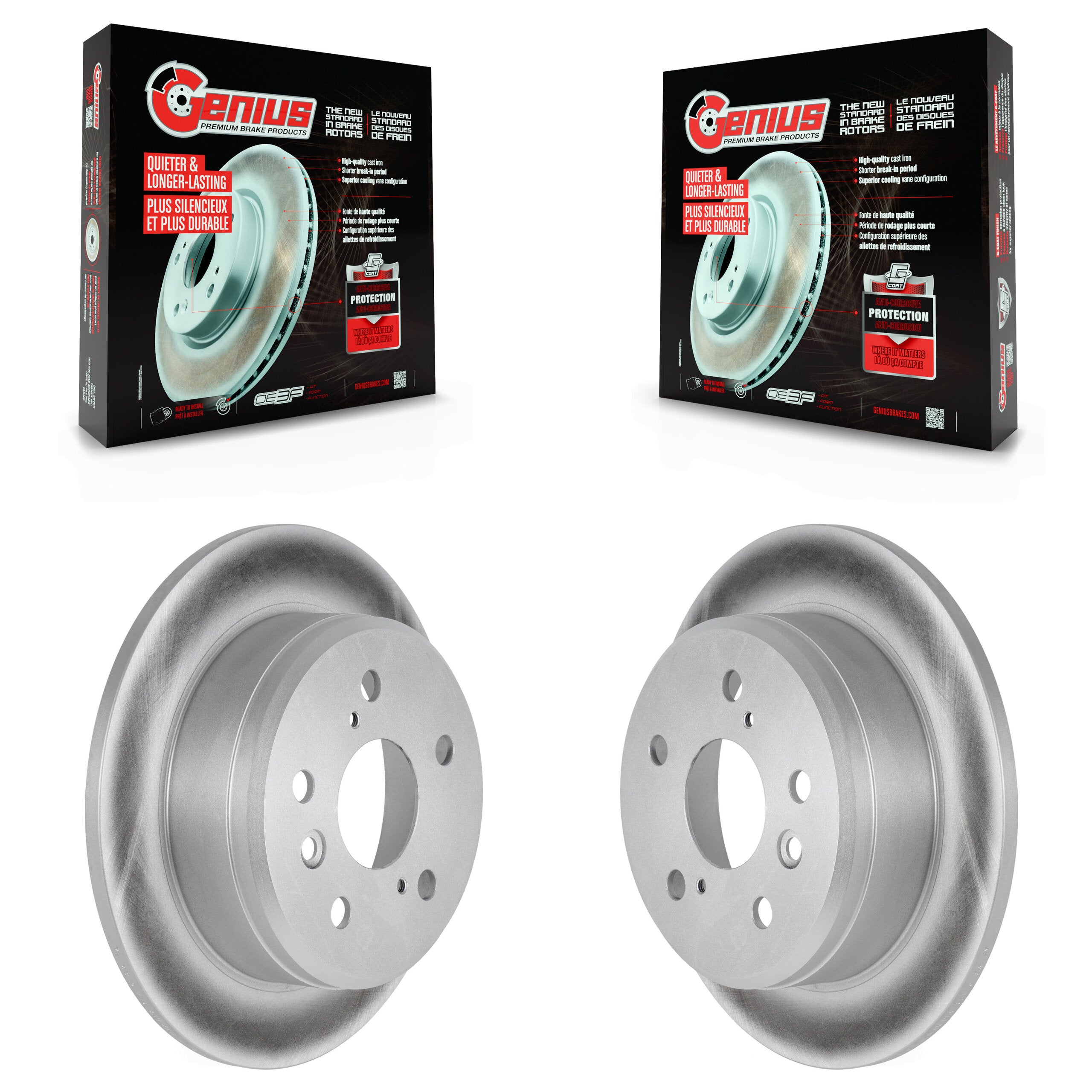 Genius KG-100494 Disc Brake Rotor for 1992-2003 Toyota Solara, Lexus ES300, Toyota Camry - Rear
