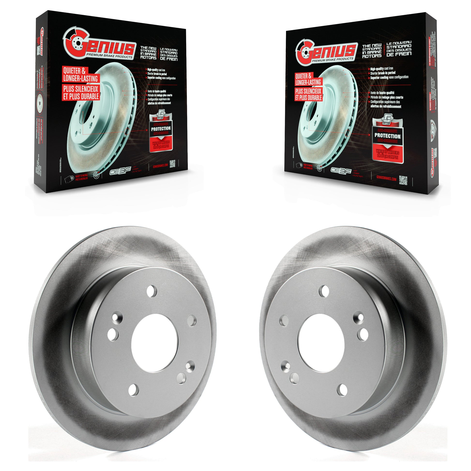 Genius KG-100503 Disc Brake Rotor for 1997-2006 Honda Civic, Acura RSX and More - Rear