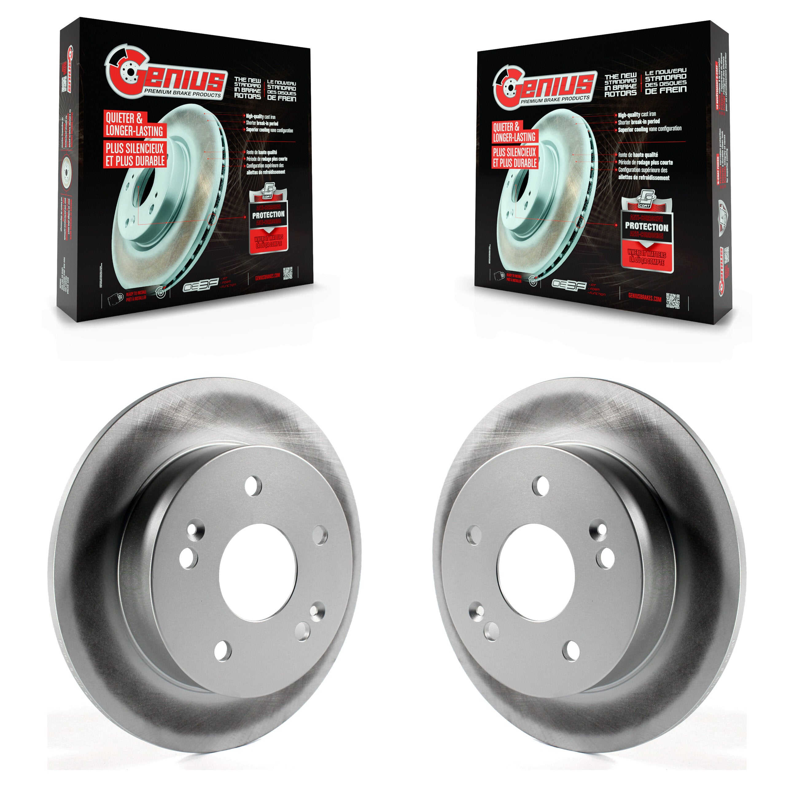 Genius KG-100503 Disc Brake Rotor for 1997-2006 Honda Civic, Acura RSX and More - Rear