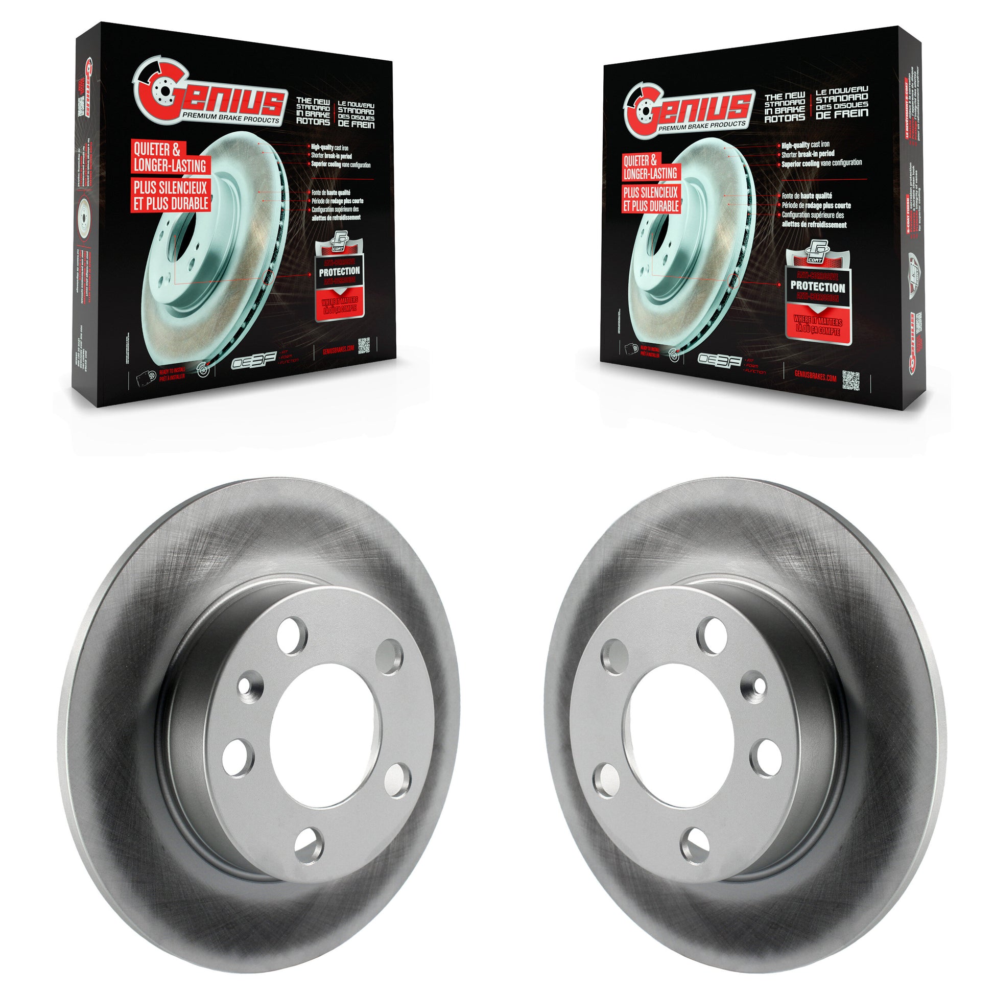 Genius KG-100507 Disc Brake Rotor for 1998-2010 Volkswagen Golf City, Volkswagen Jetta City and More - Rear