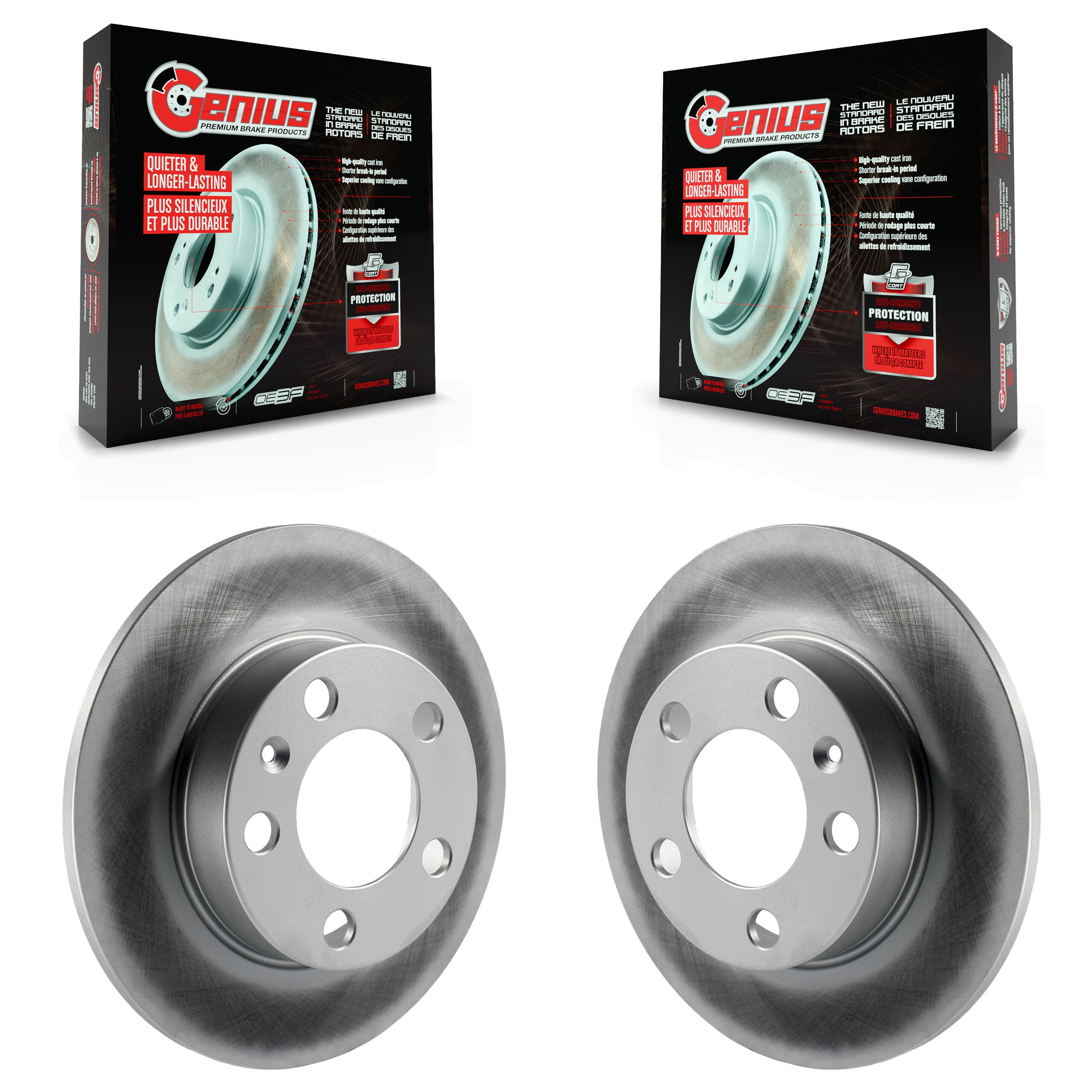 Genius KG-100507 Disc Brake Rotor for 1998-2010 Volkswagen Golf City, Volkswagen Jetta City and More - Rear