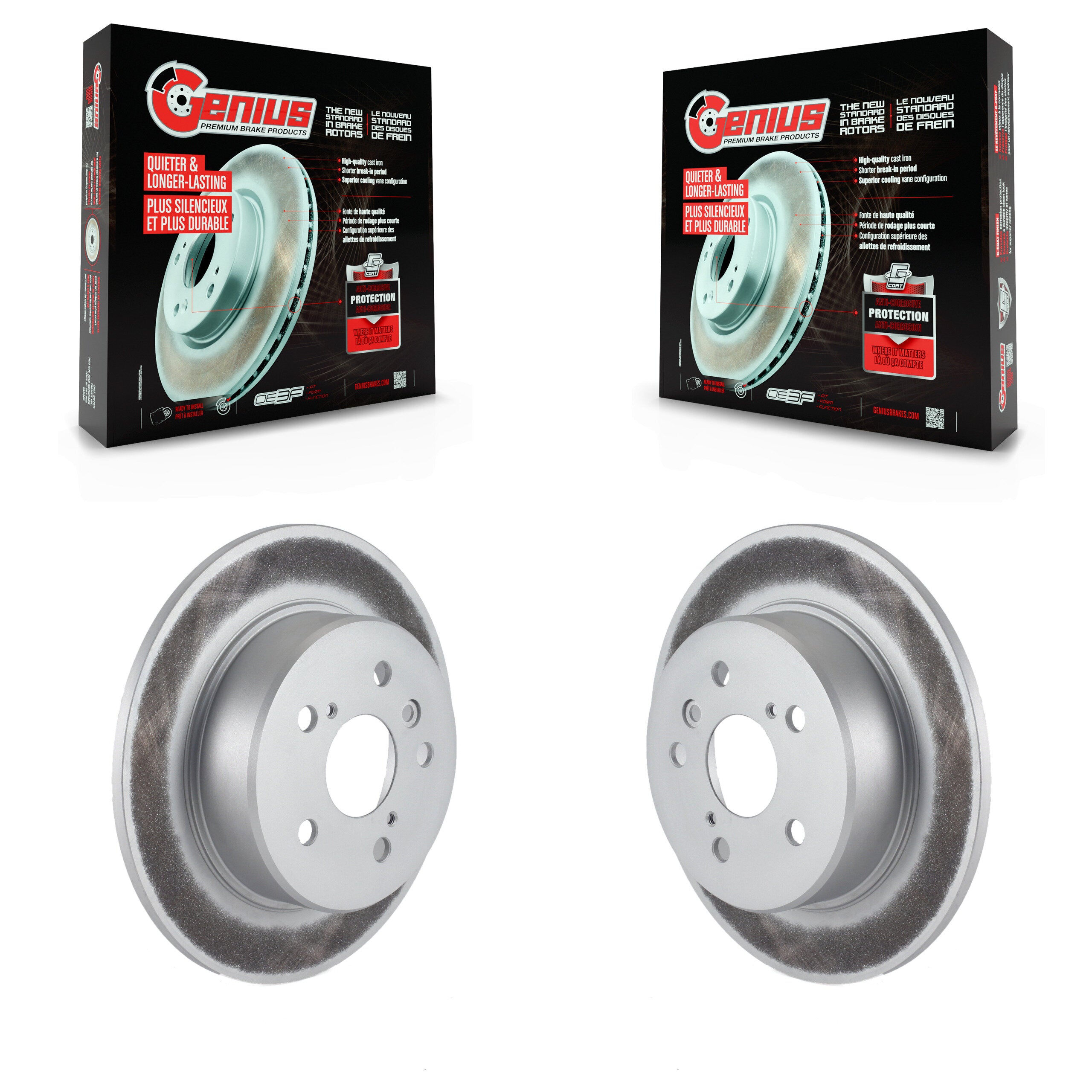 Genius KG-100508 Disc Brake Rotor for 1999-2003 Toyota Highlander, Lexus RX300 - Rear