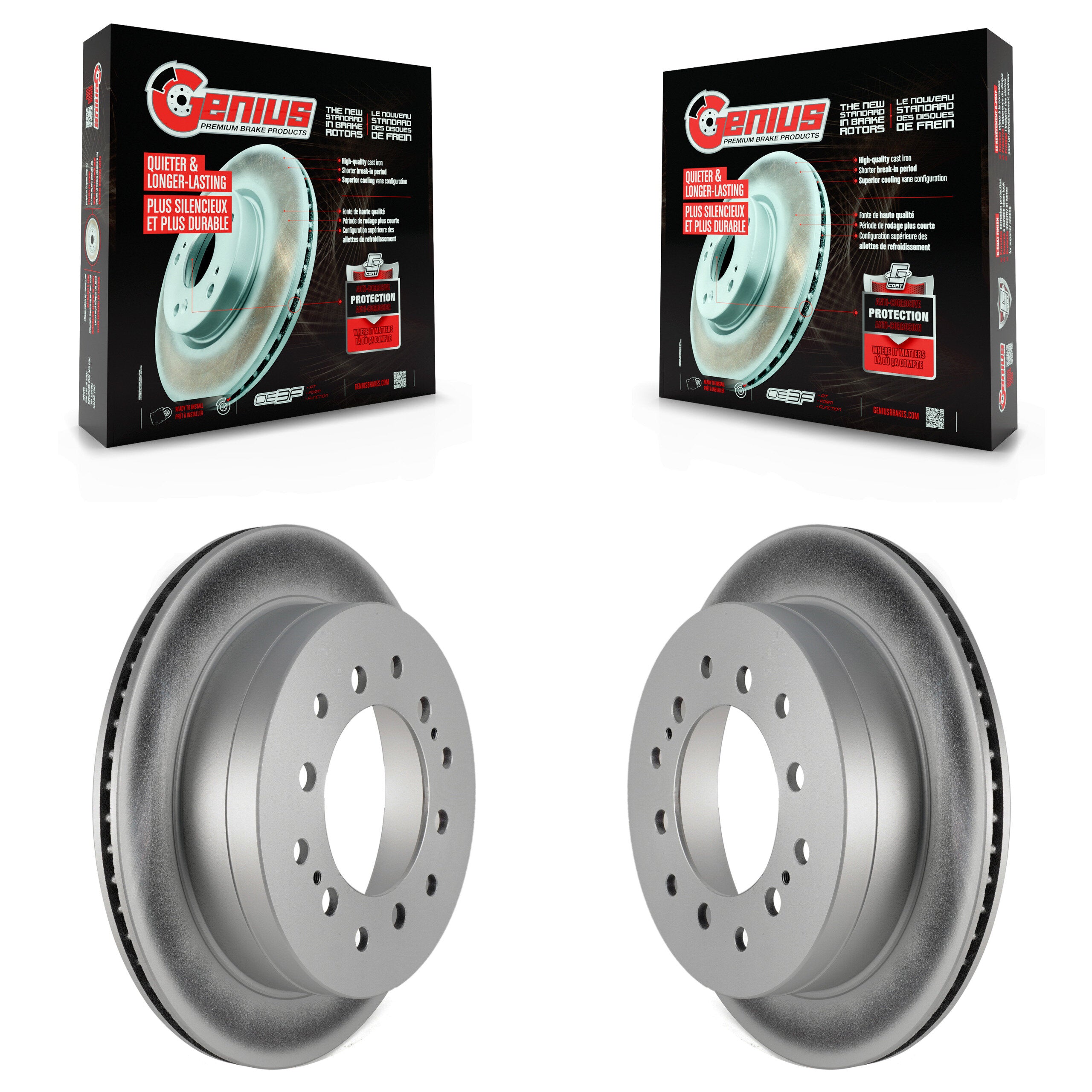 Genius KG-100509 Disc Brake Rotor for 2001-2009 Toyota FJ Cruiser, Lexus GX470 and More - Rear