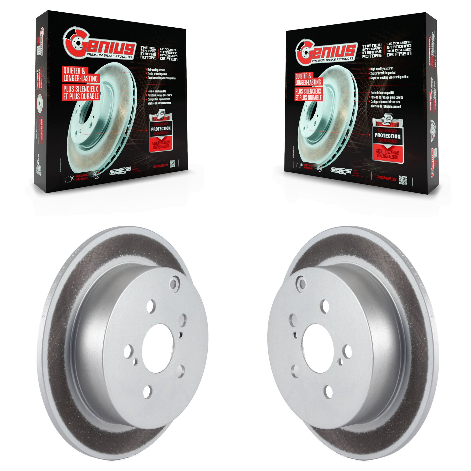 Genius KG-100510 Disc Brake Rotor for 2000-2010 Scion tC, Toyota Corolla and More - Rear