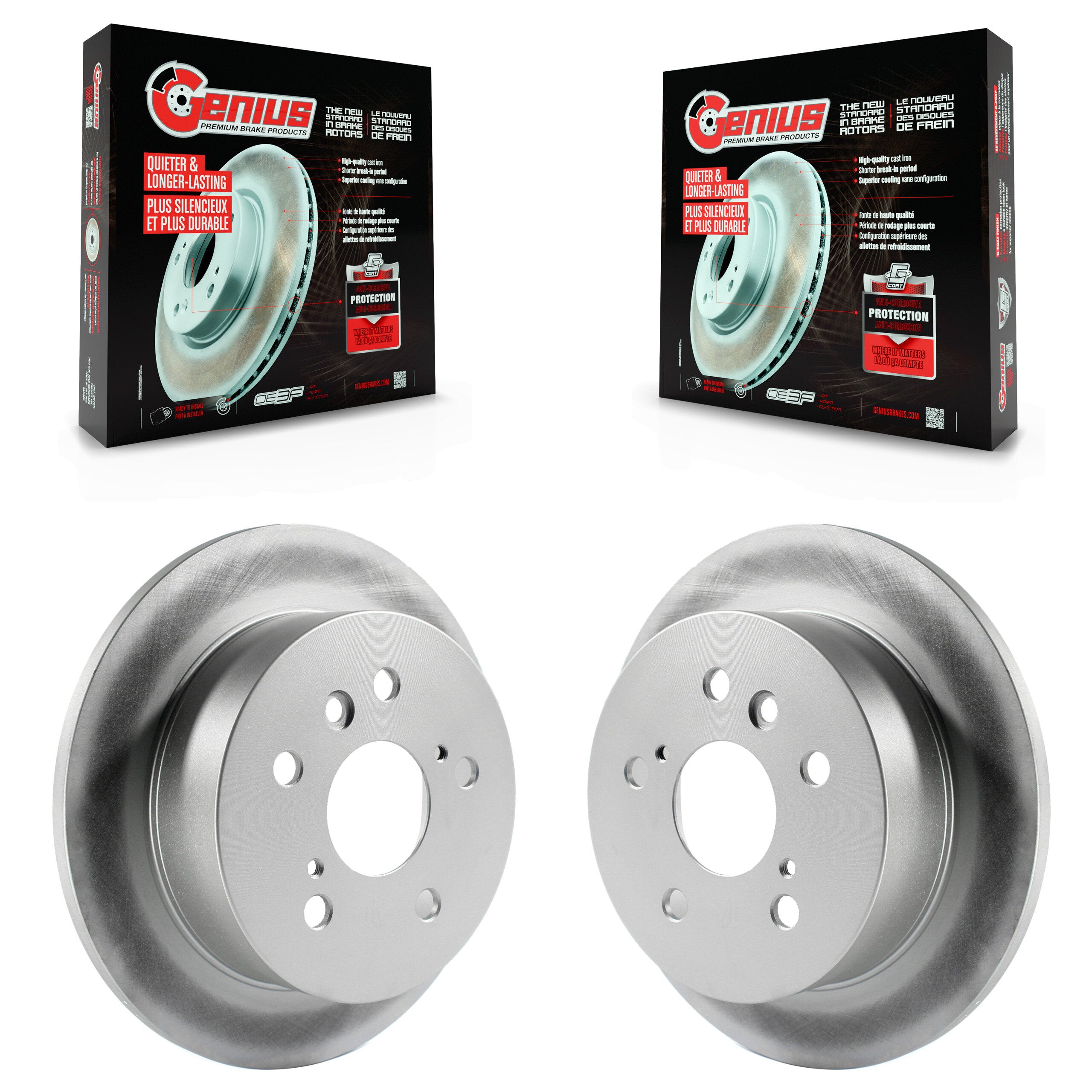 Genius KG-100519 Disc Brake Rotor for 2002-2008 Toyota Avalon, Lexus ES330 and More - Rear