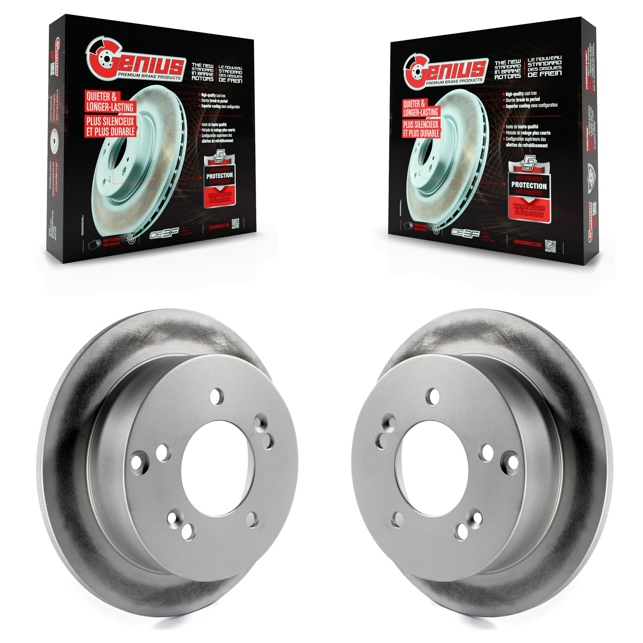 Genius KG-100523 Disc Brake Rotor for 2001-2010 Kia Magentis, Kia Optima and More - Rear