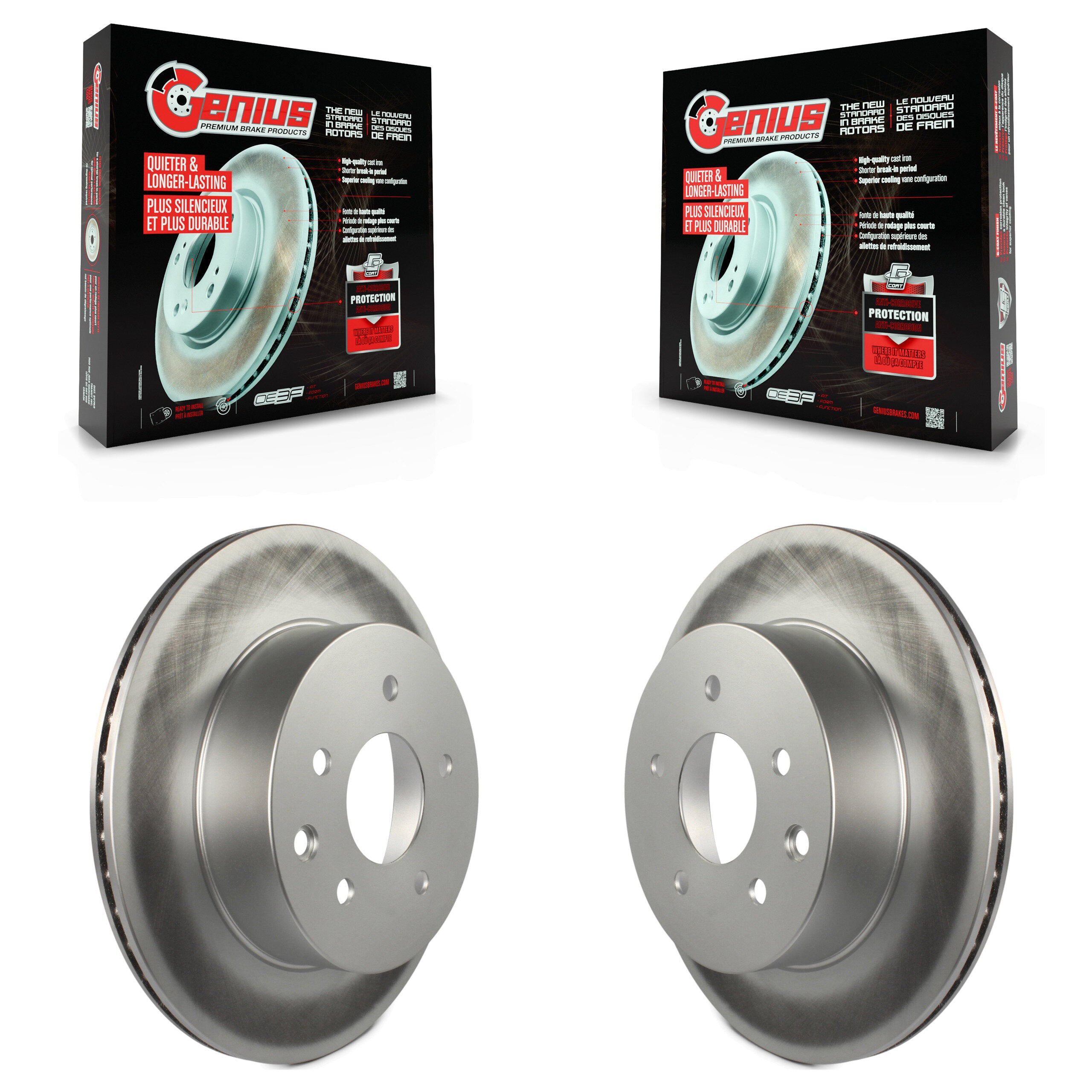 Genius KG-100525 Disc Brake Rotor for 2002-2024 Nissan Rogue Sport, Nissan Rogue and More - Rear