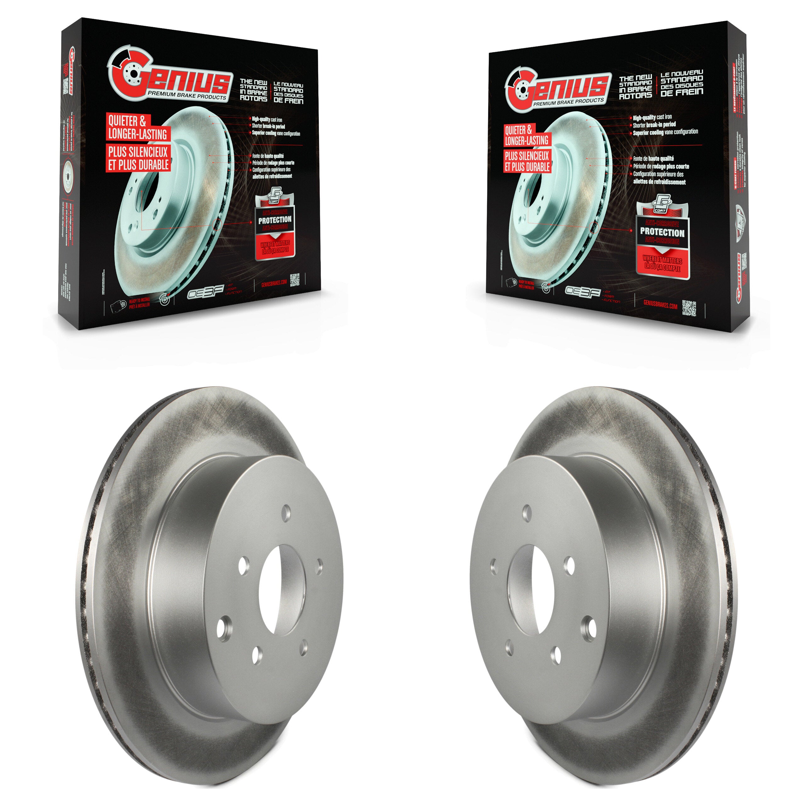Genius KG-100531 Disc Brake Rotor for 2003-2024 INFINITI Q60, INFINITI Q70L and More - Rear