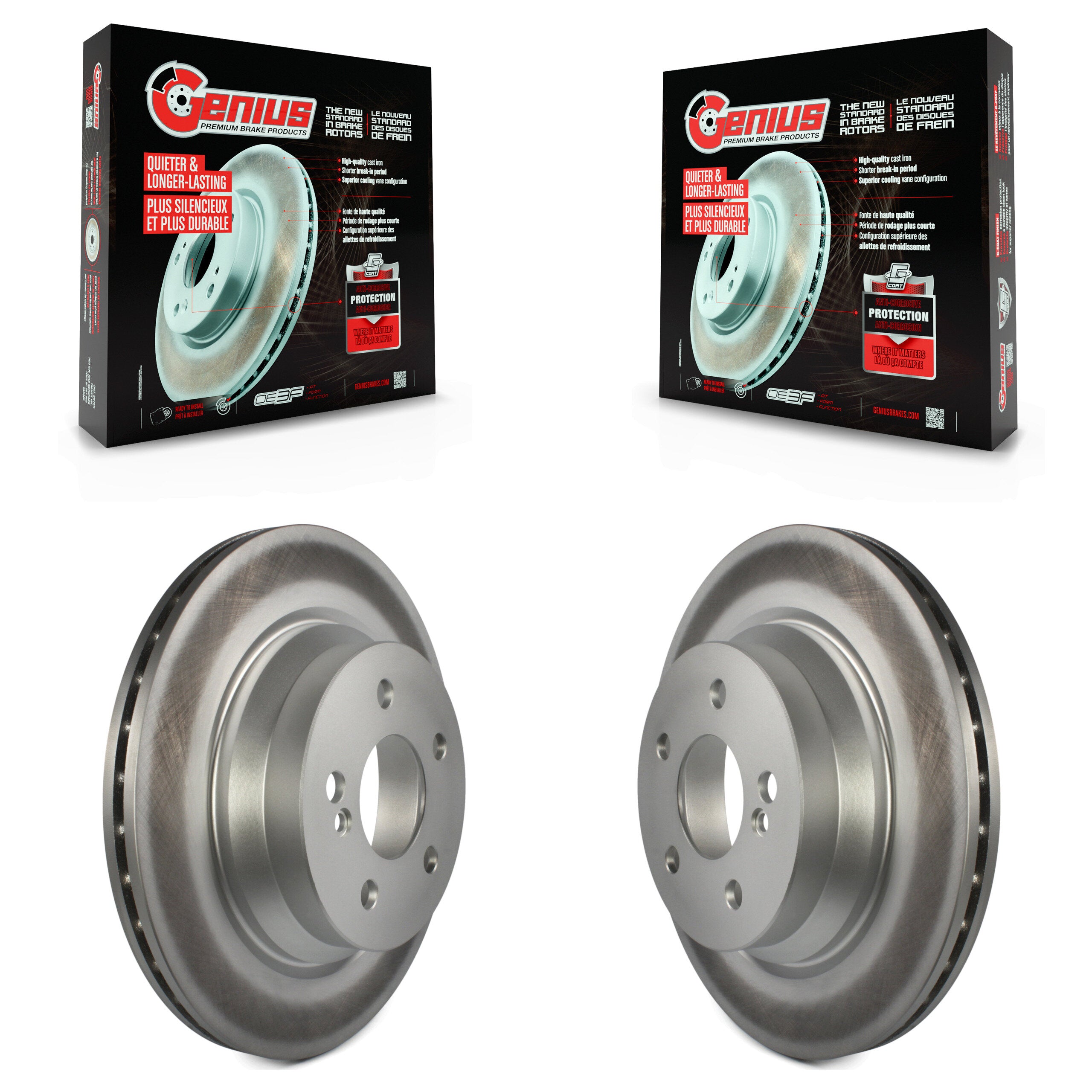 Genius KG-100542 Disc Brake Rotor for 2003-2017 Mercedes-Benz E350, Mercedes-Benz E400 and More - Rear