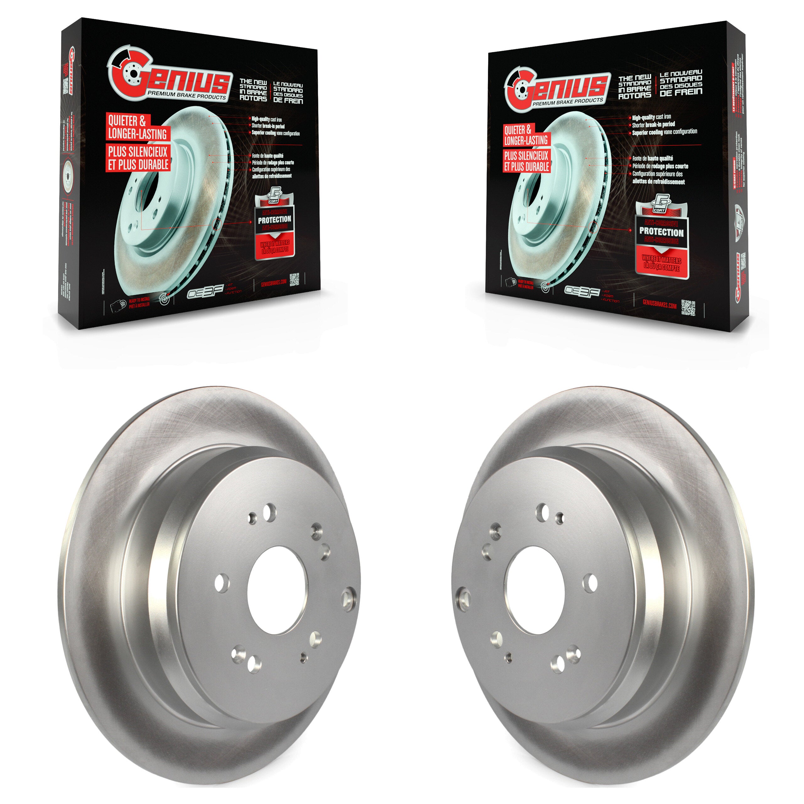 Genius KG-100547 Disc Brake Rotor for 2005-2018 Acura RDX, Honda CR-V - Rear