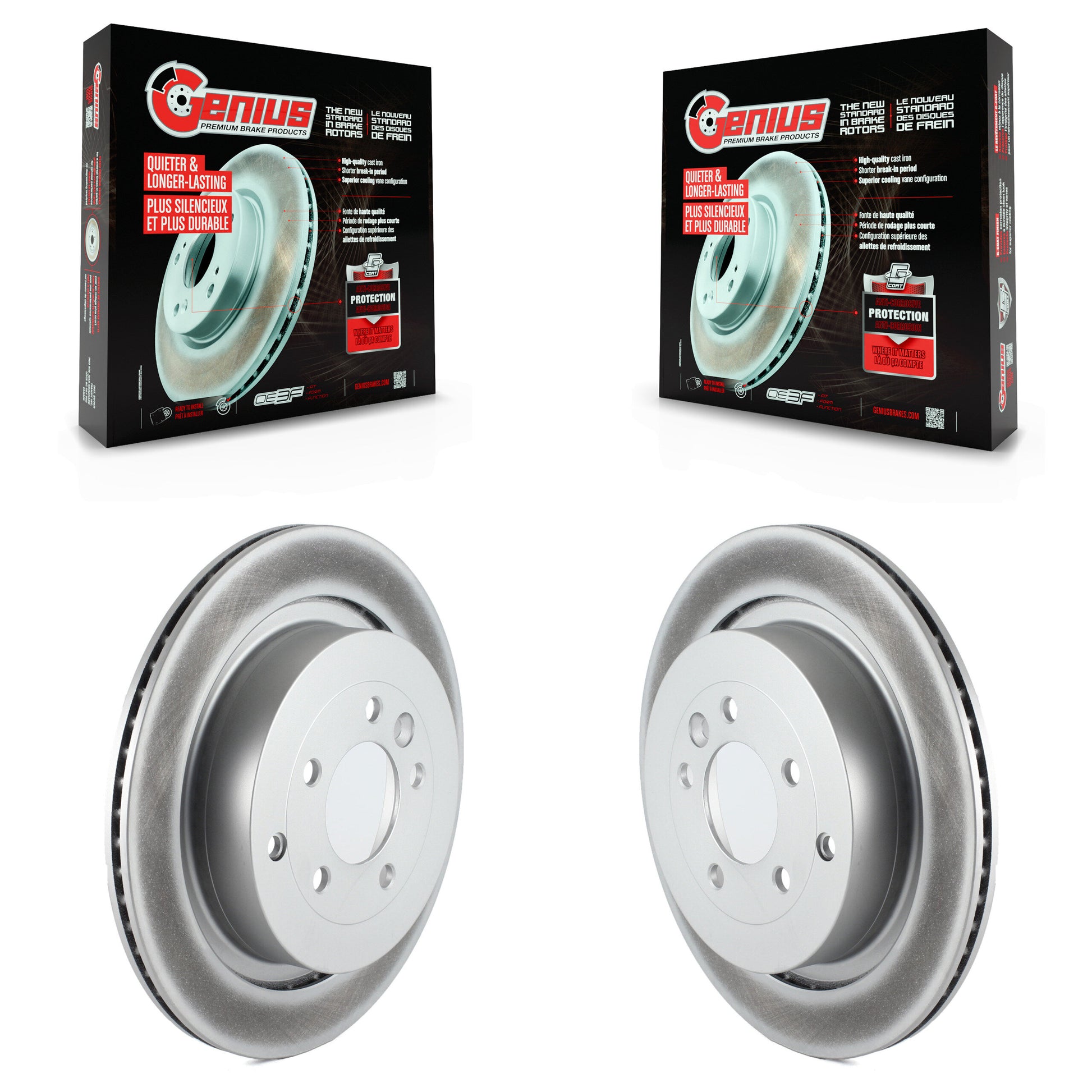 Genius KG-100554 Disc Brake Rotor for 2005-2016 Land Rover LR4, Land Rover Range Rover Sport, Land Rover LR3 - Rear