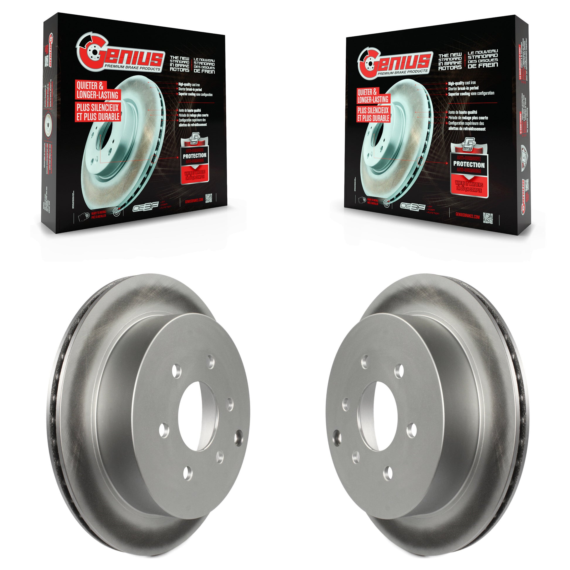 Genius KG-100558 Disc Brake Rotor for 2005-2024 Suzuki Equator, Nissan Frontier, Nissan Xterra - Rear