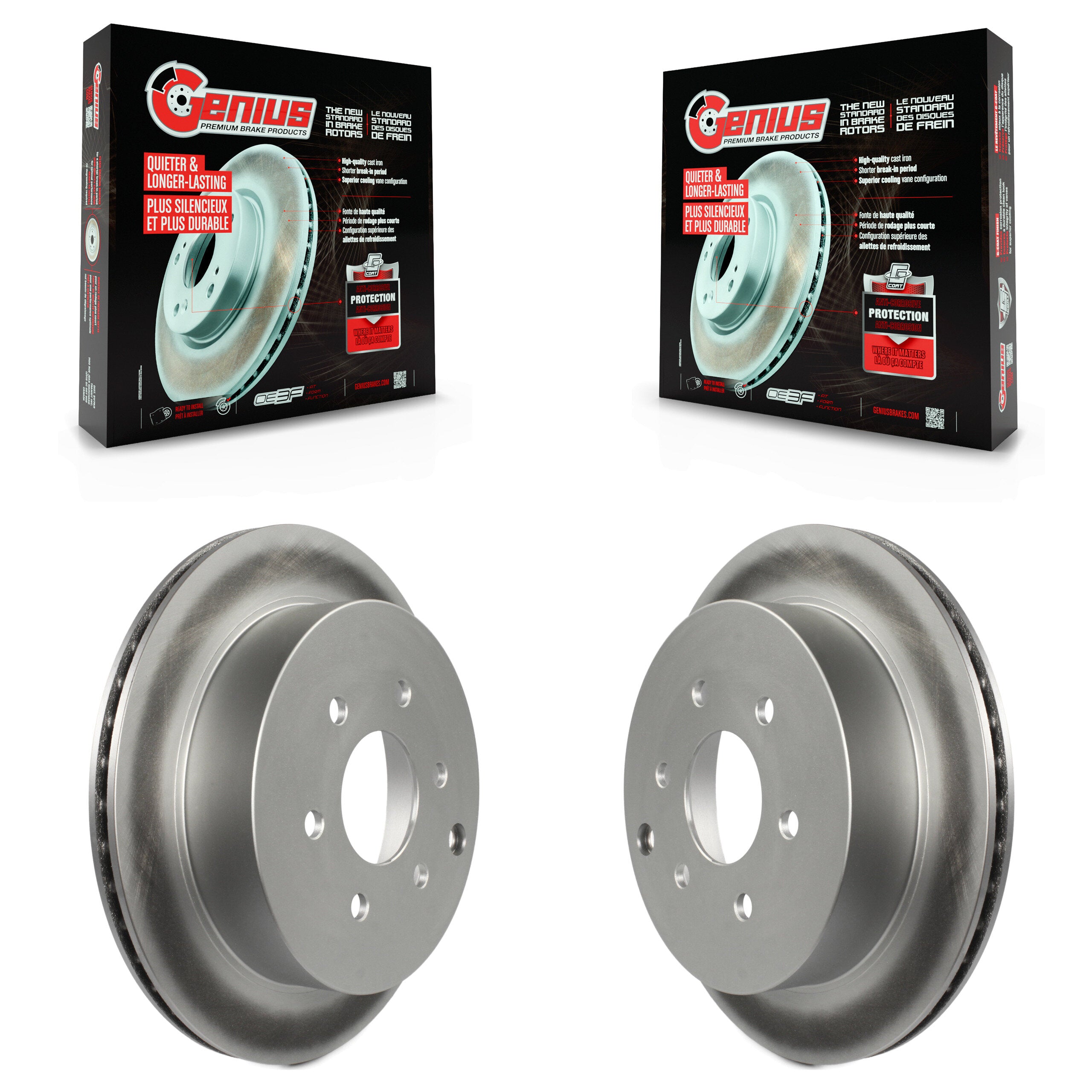 Genius KG-100558 Disc Brake Rotor for 2005-2024 Suzuki Equator, Nissan Frontier, Nissan Xterra - Rear