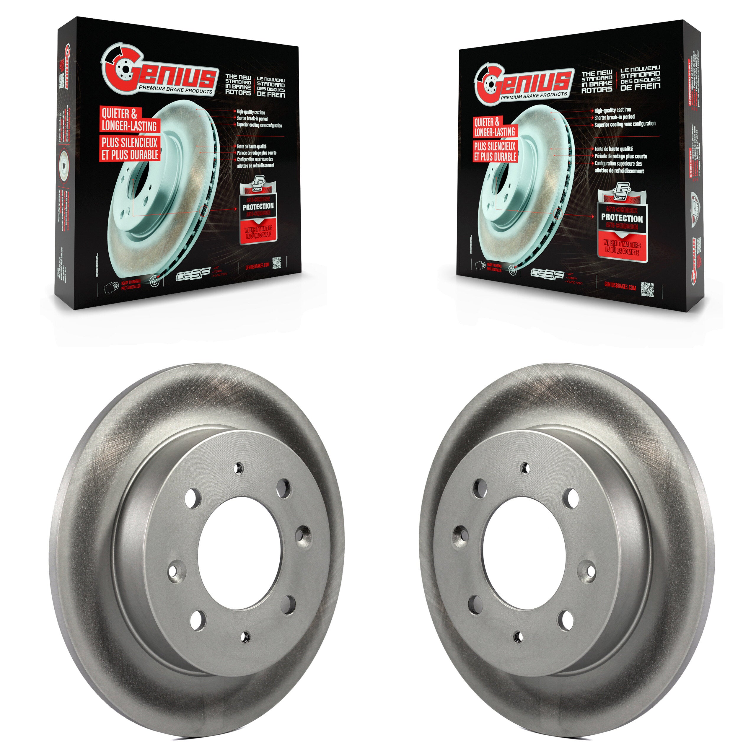 Genius KG-100561 Disc Brake Rotor for 2004-2009 Kia Spectra, Kia Spectra5 - Rear
