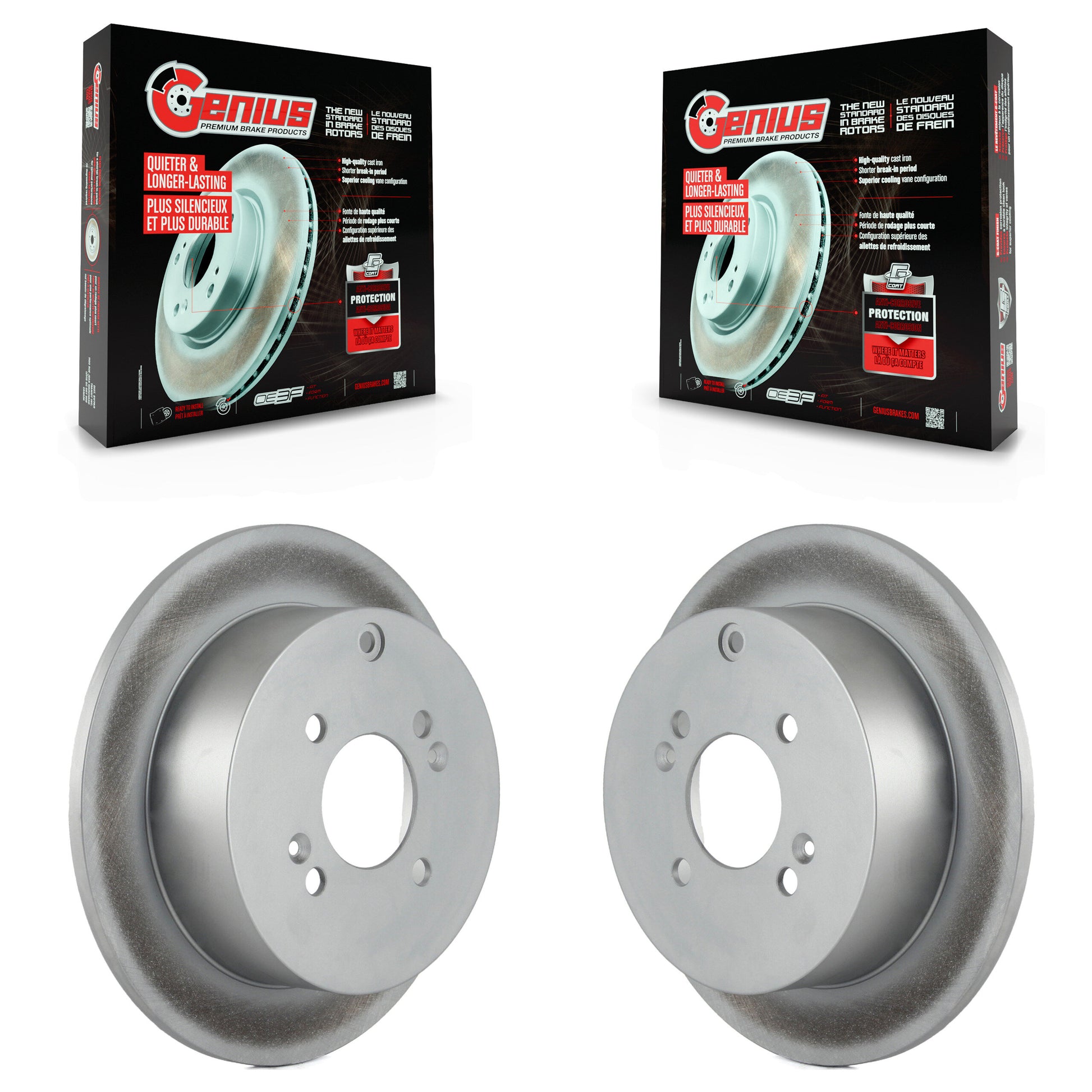 Genius KG-100565 Disc Brake Rotor for 2006-2010 Hyundai Accent, Kia Rio, Kia Rio5 - Rear
