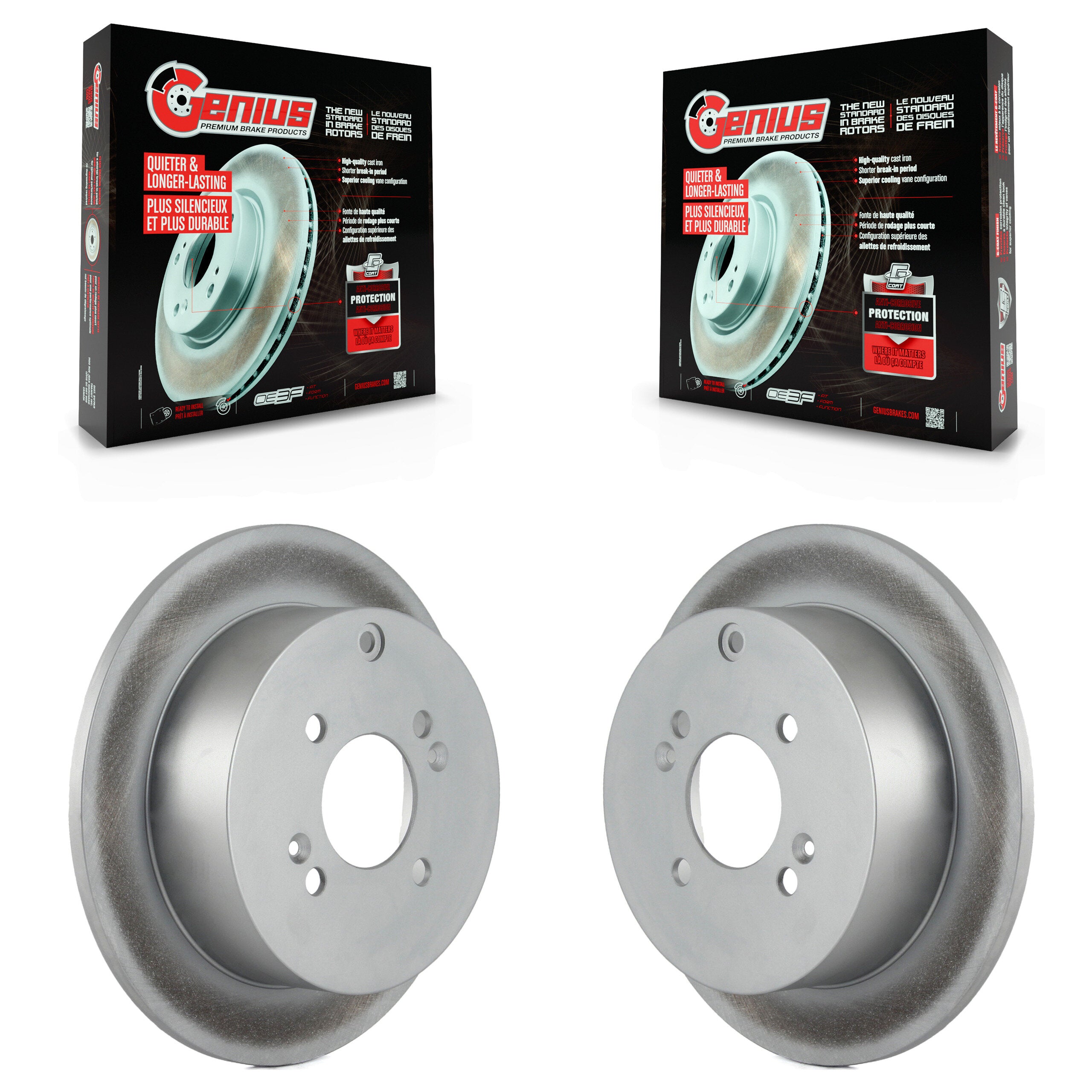 Genius KG-100565 Disc Brake Rotor for 2006-2010 Hyundai Accent, Kia Rio, Kia Rio5 - Rear
