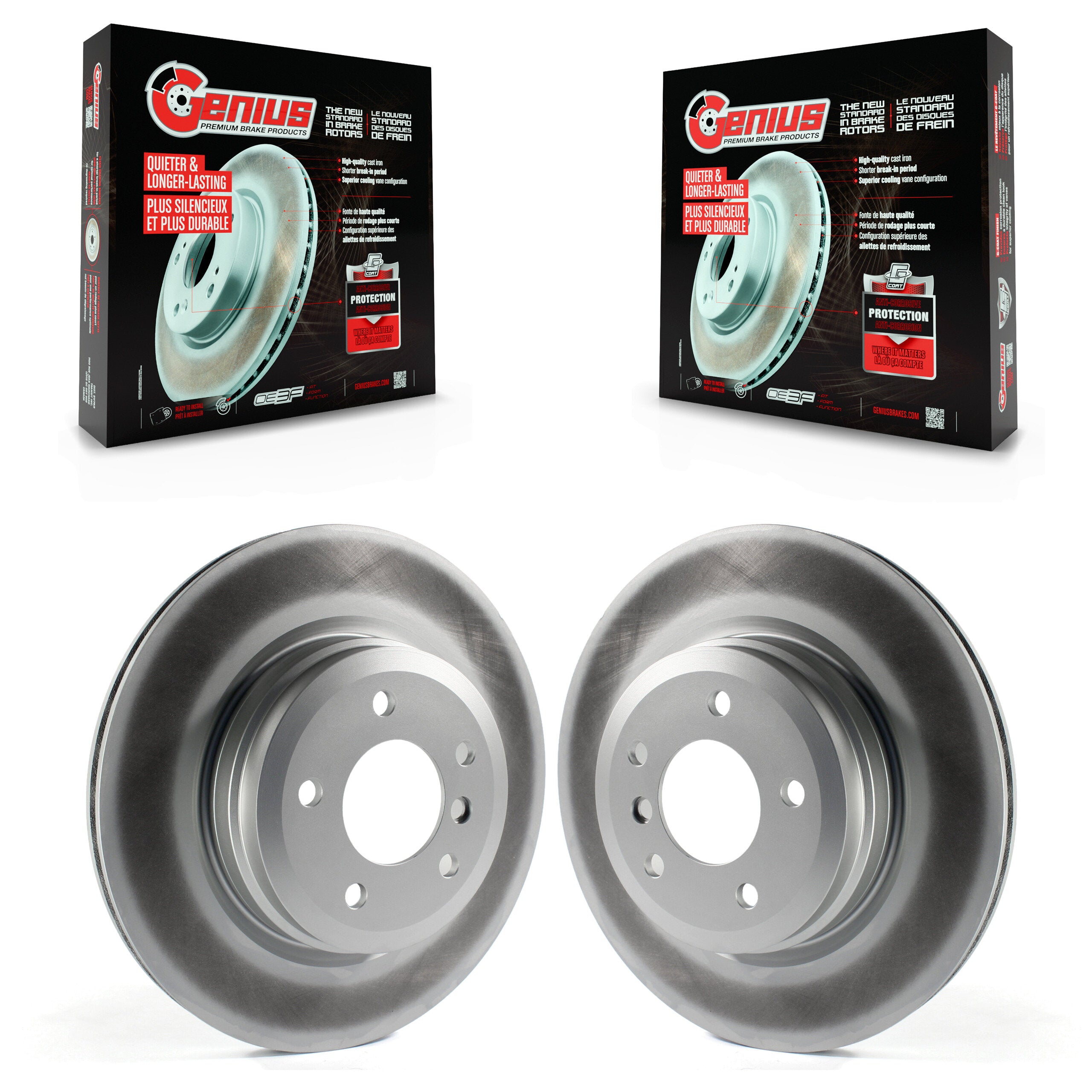 Genius KG-100579 Disc Brake Rotor for 2006-2015 BMW 335i, BMW 335i xDrive and More - Rear