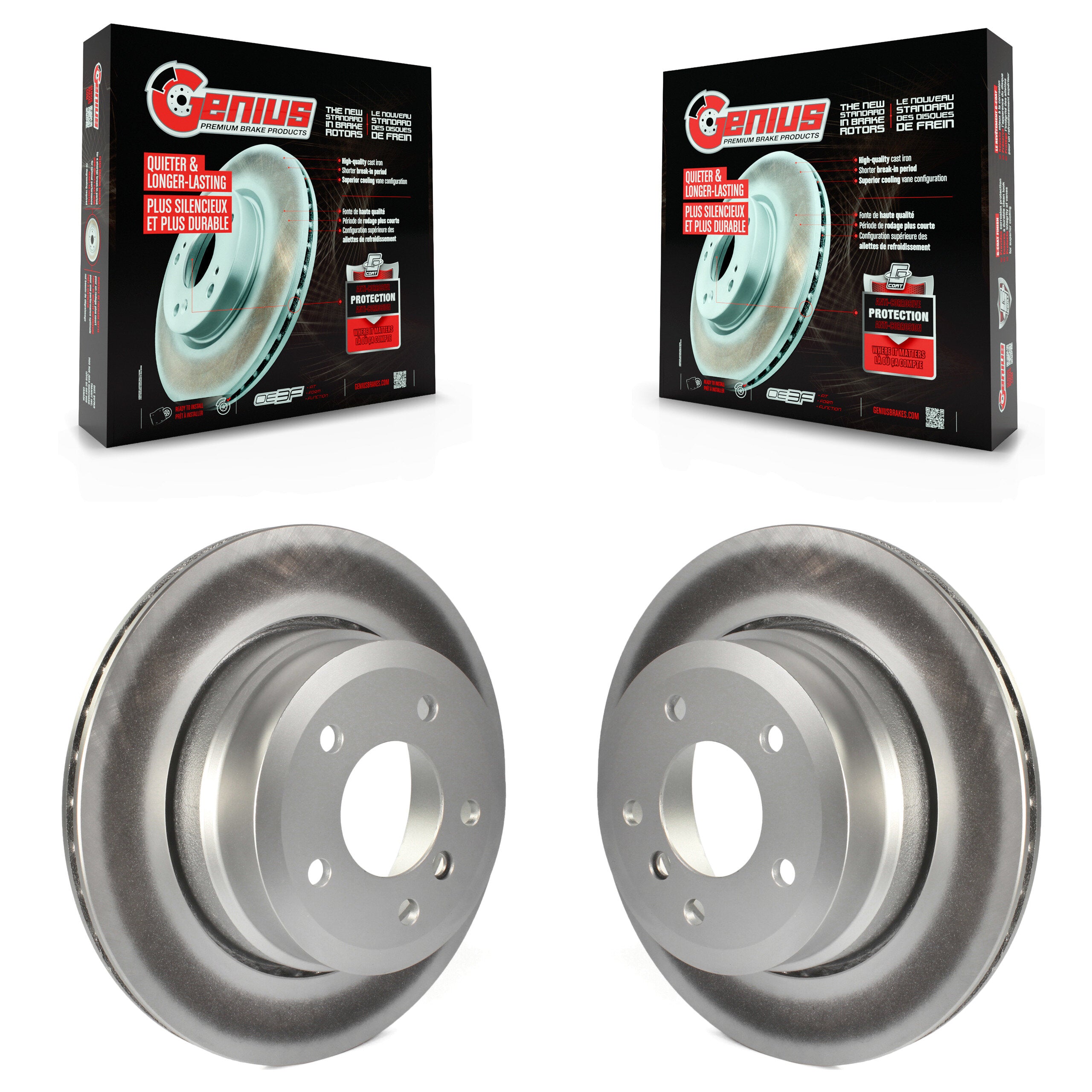 Genius KG-100584 Disc Brake Rotor for 2006-2010 BMW 528i, BMW 528i xDrive and More - Rear