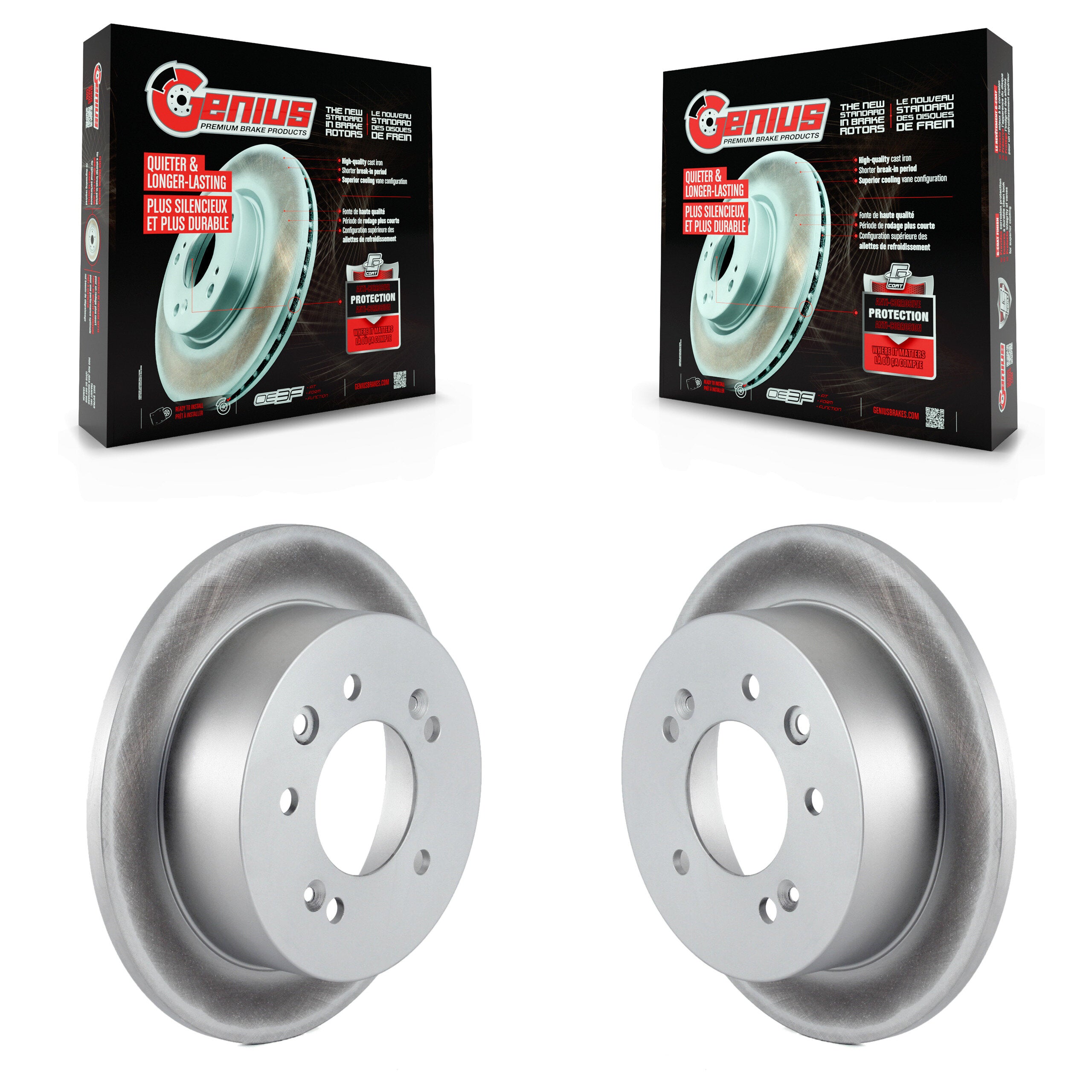 Genius KG-100585 Disc Brake Rotor for 2007-2010 Hyundai Elantra - Rear