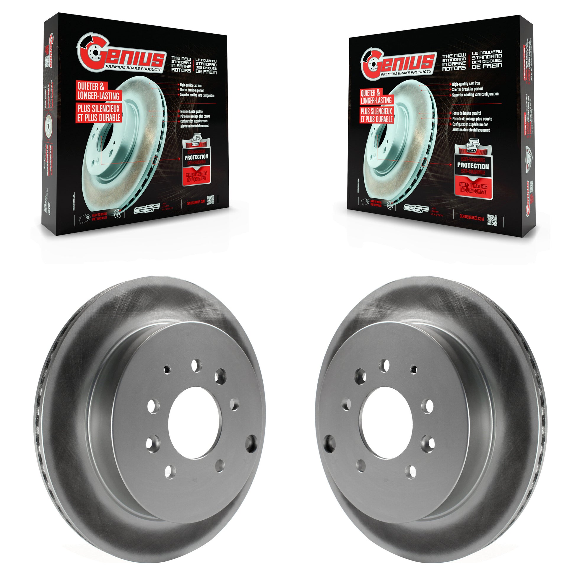 Genius KG-100587 Disc Brake Rotor for 2007-2012 Ford Edge, Lincoln MKX, Mazda CX-7 - Rear