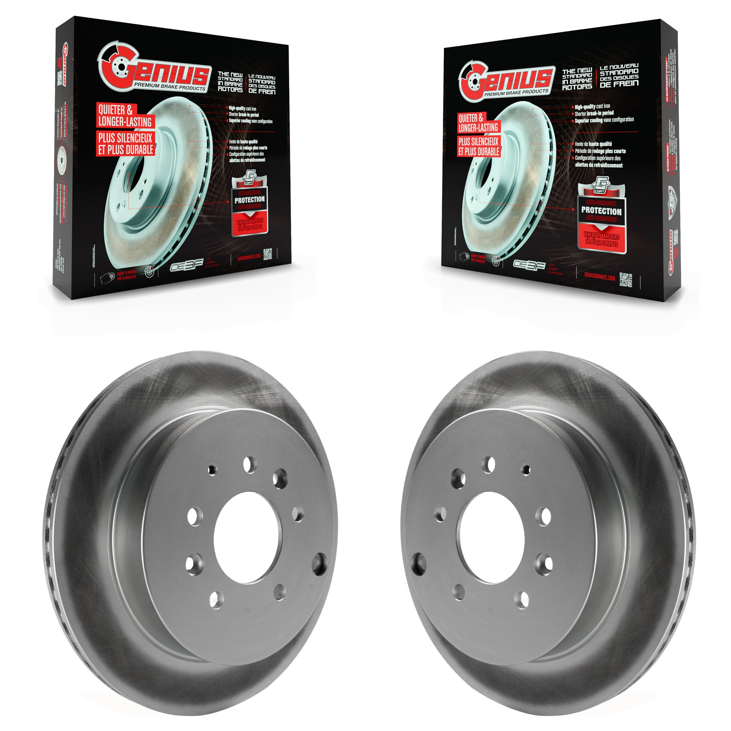 Genius KG-100587 Disc Brake Rotor for 2007-2012 Ford Edge, Lincoln MKX, Mazda CX-7 - Rear