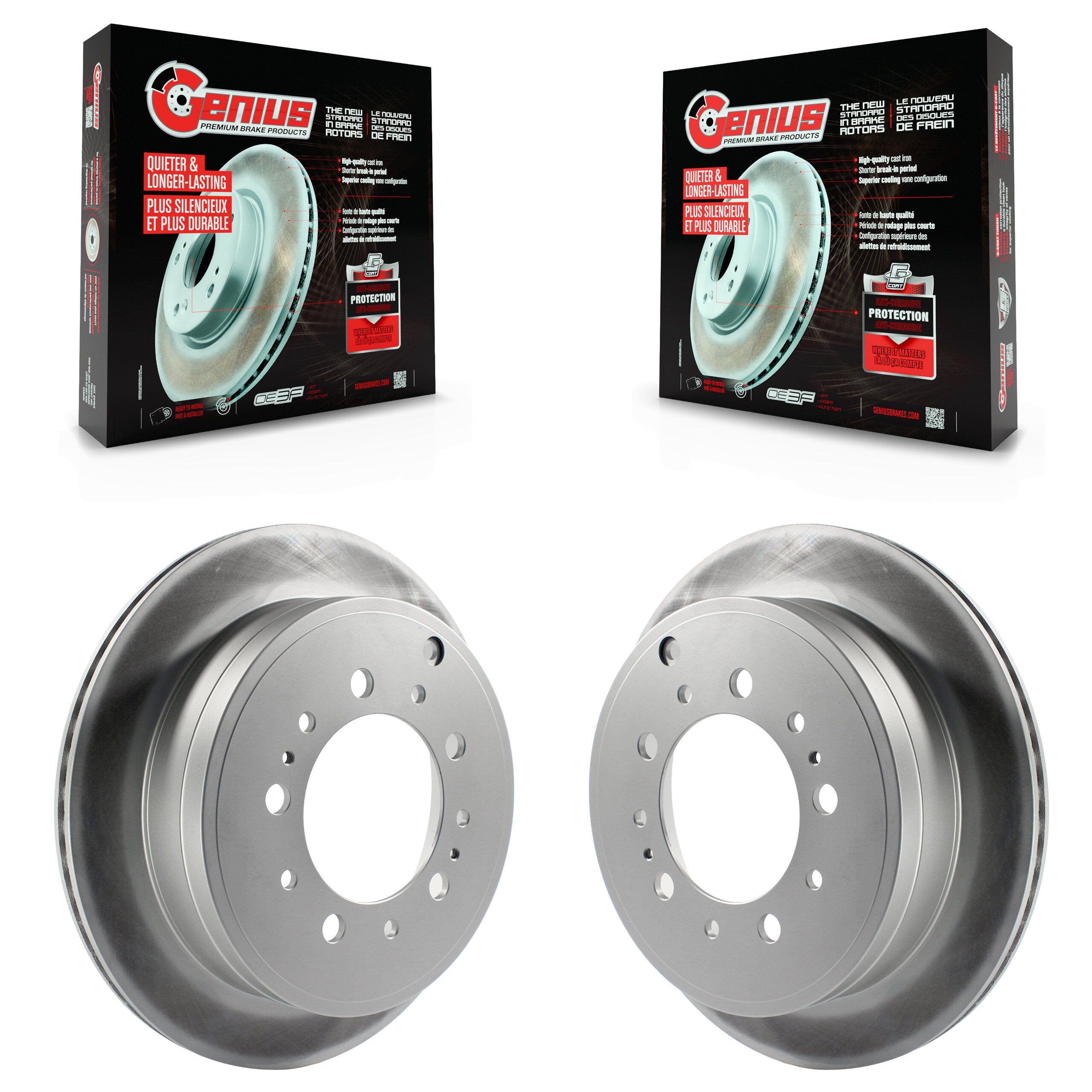 Genius KG-100595 Disc Brake Rotor for 2007-2022 Lexus LX570, Toyota Land Cruiser and More - Rear