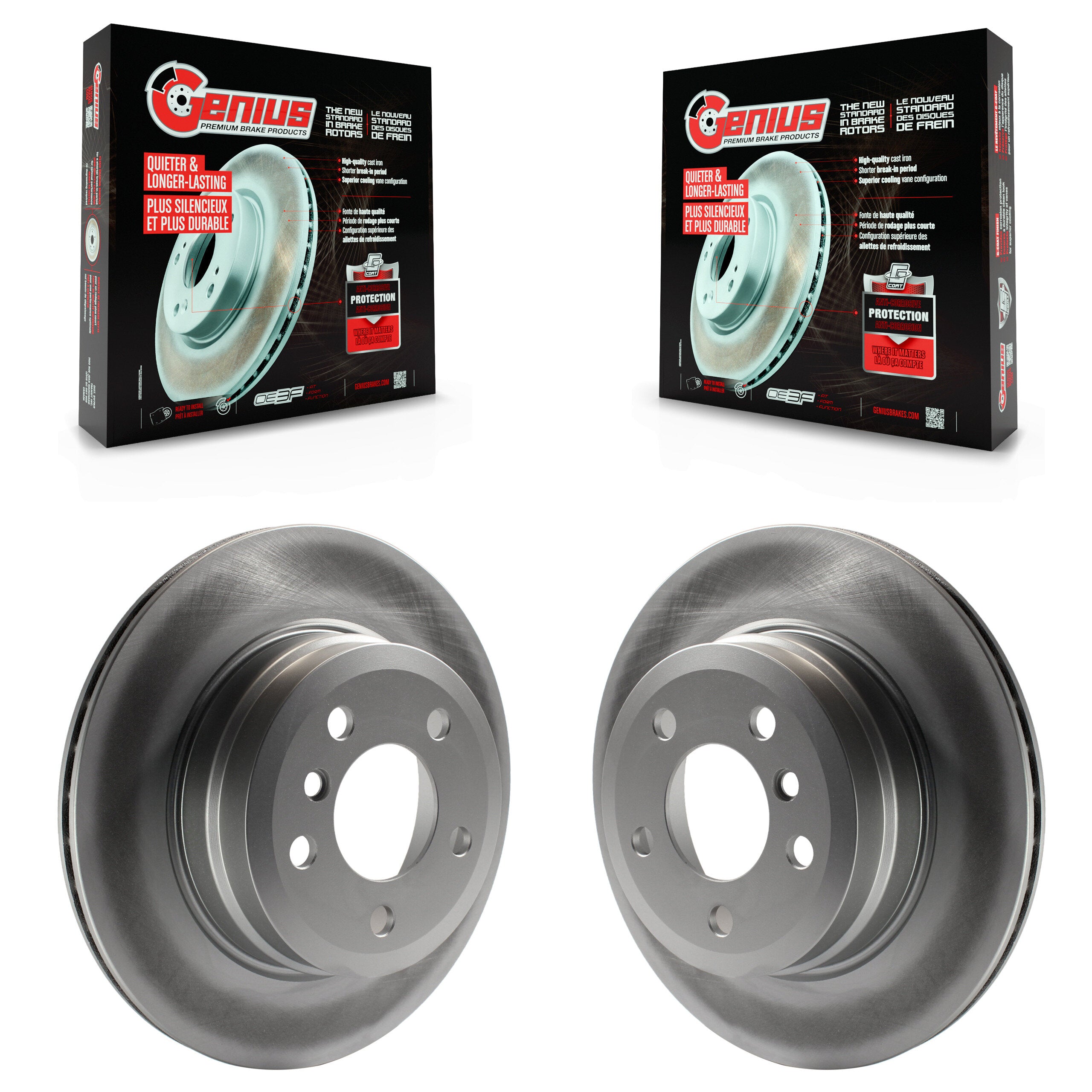 Genius KG-100596 Disc Brake Rotor for 2007-2019 BMW X5, BMW X6 - Rear