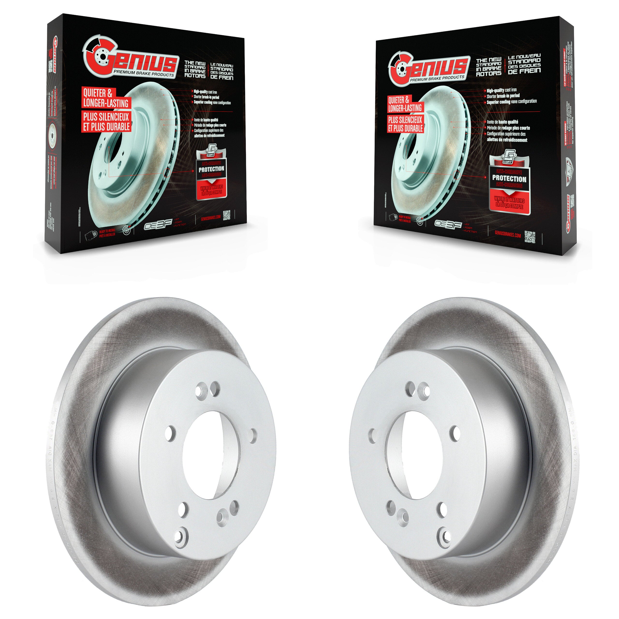 Genius KG-100599 Disc Brake Rotor for 2007-2012 Kia Rondo - Rear