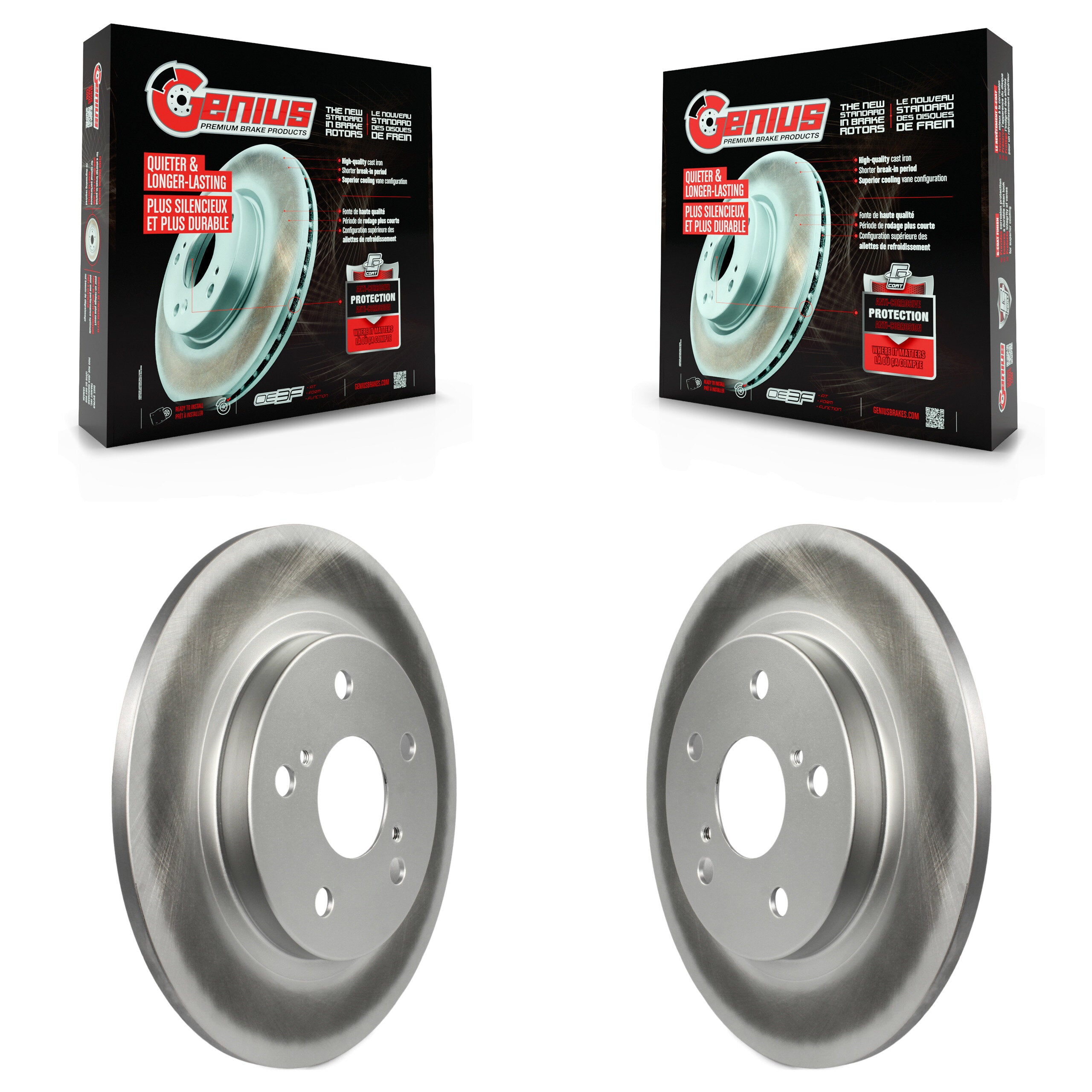 Genius KG-100605 Disc Brake Rotor for 2008-2018 Toyota Corolla iM, Scion iM and More - Rear