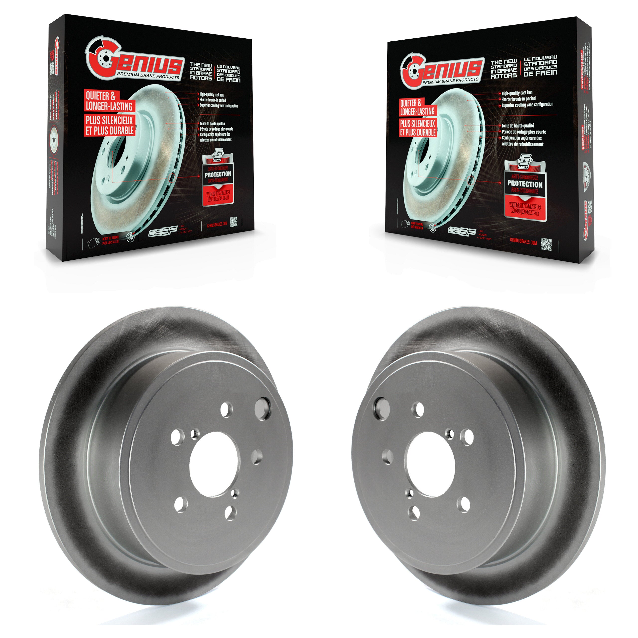 Genius KG-100606 Disc Brake Rotor for 2008-2016 Scion FR-S, Subaru BRZ and More - Rear