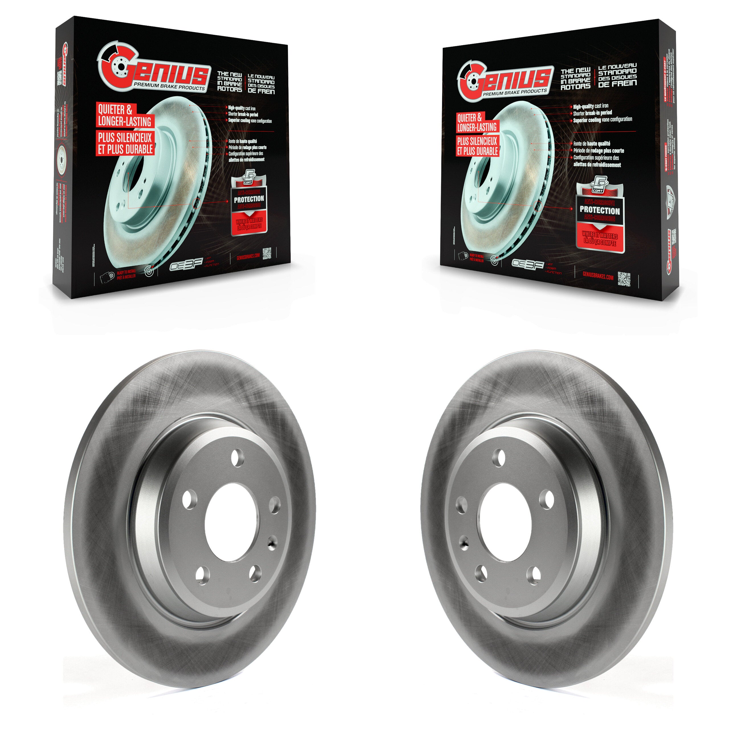 Genius KG-100614 Disc Brake Rotor for 2008-2023 Audi A5 Sportback, Audi A4 and More - Rear