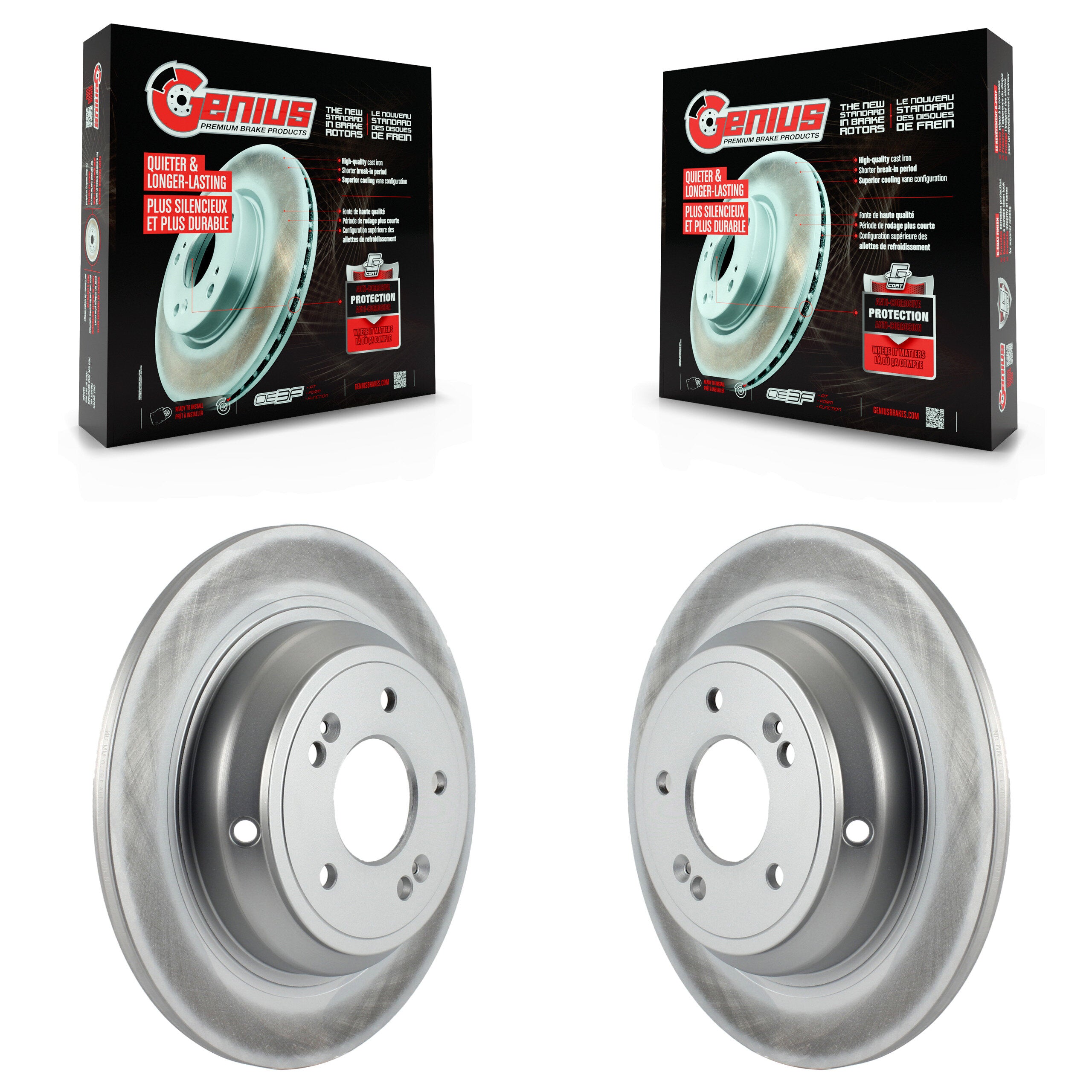 Genius KG-100615 Disc Brake Rotor for 2009-2020 Genesis G80, Kia K900, Hyundai Genesis - Rear