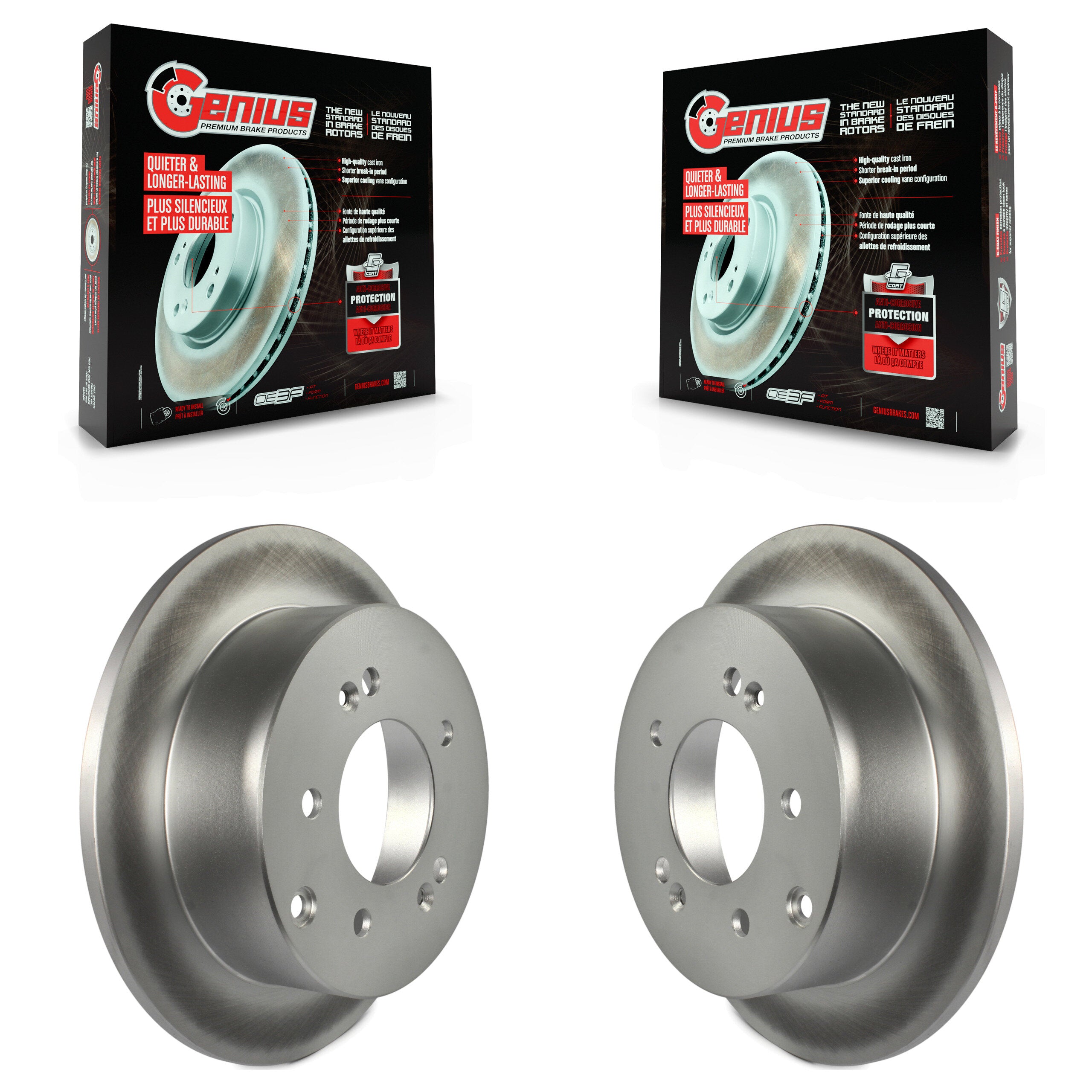 Genius KG-100621 Disc Brake Rotor for 2010-2013 Kia Forte5, Kia Forte and More - Rear