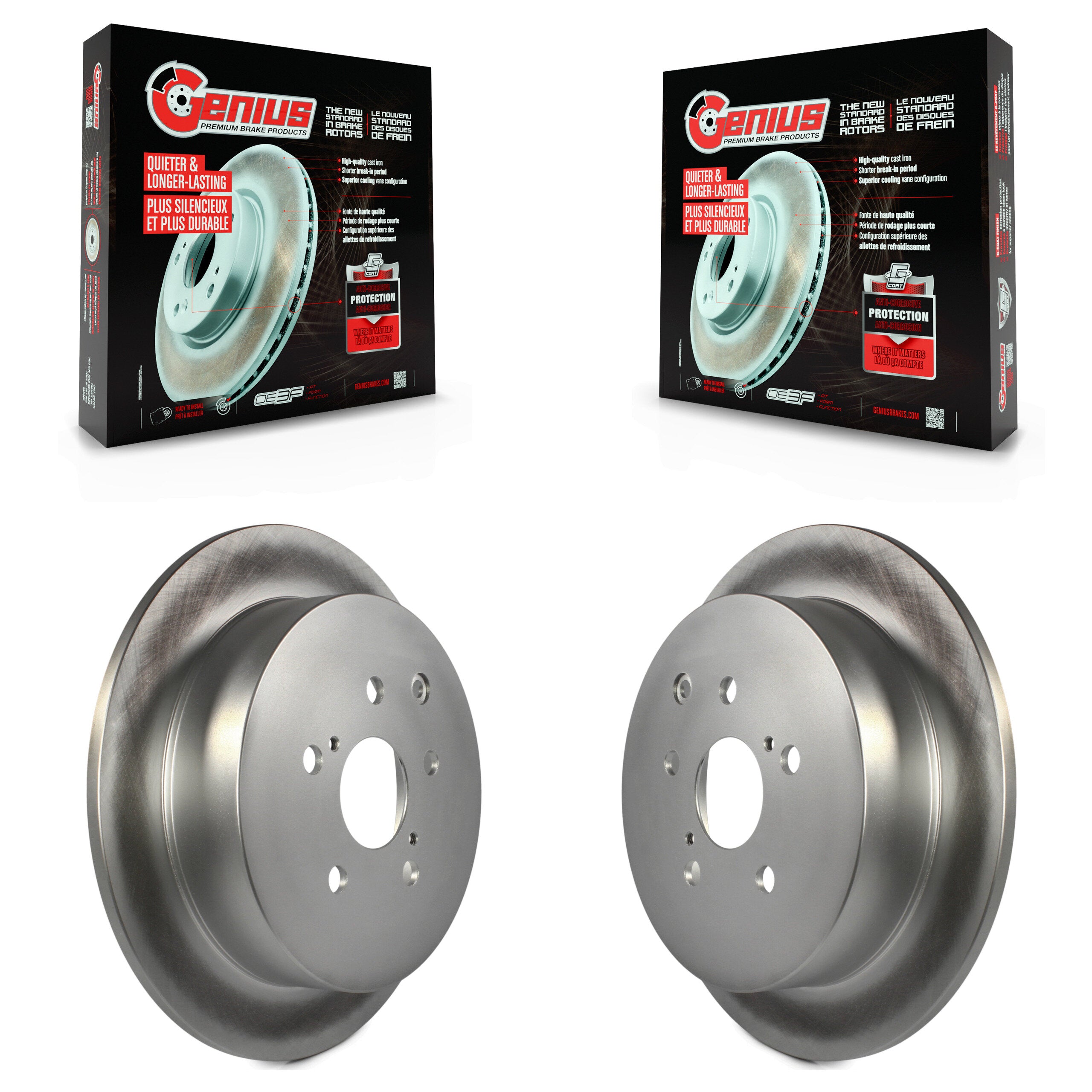 Genius KG-100622 Disc Brake Rotor for 2010-2020 Toyota Highlander, Toyota Sienna and More - Rear