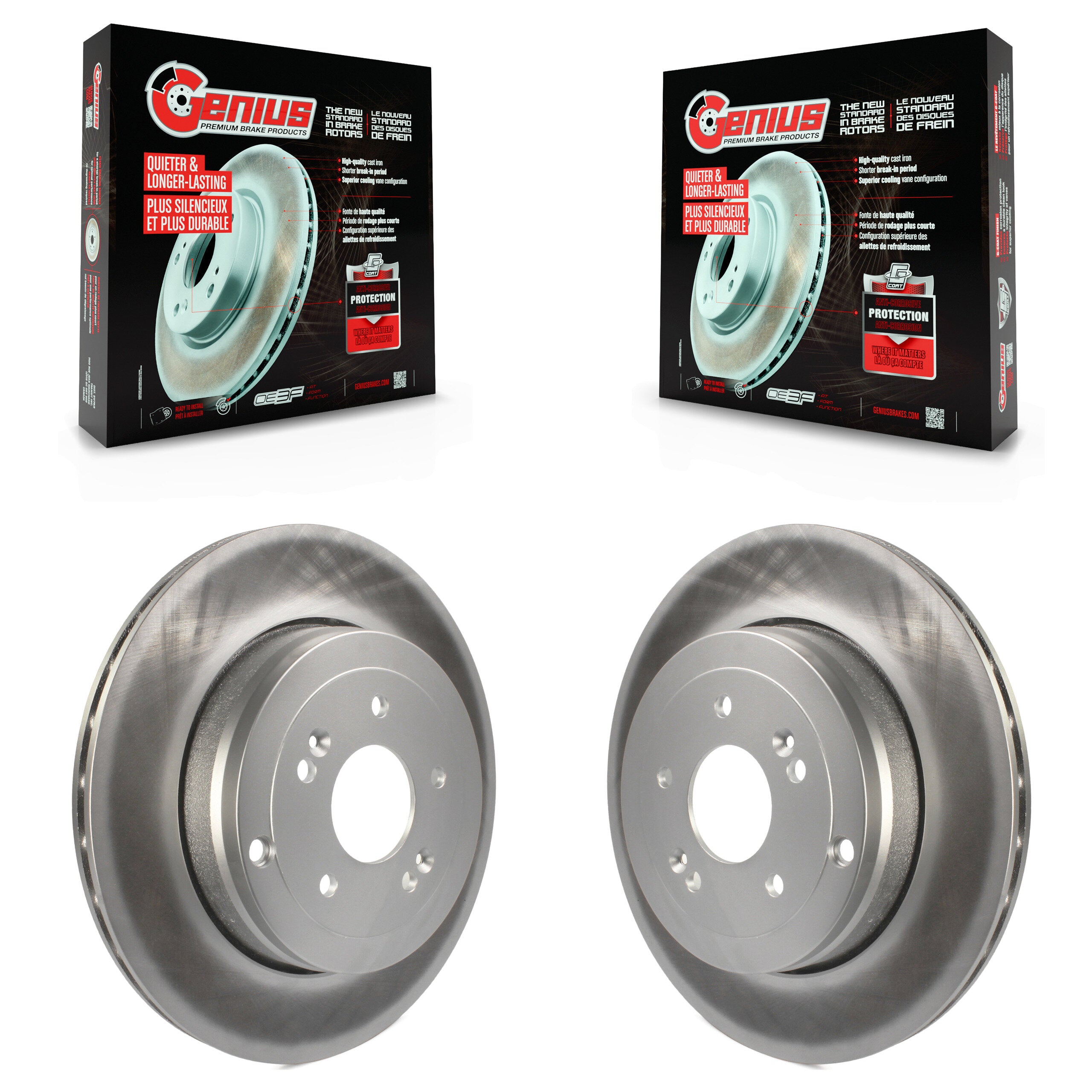 Genius KG-100623 Disc Brake Rotor for 2010-2016 Hyundai Genesis Coupe - Rear