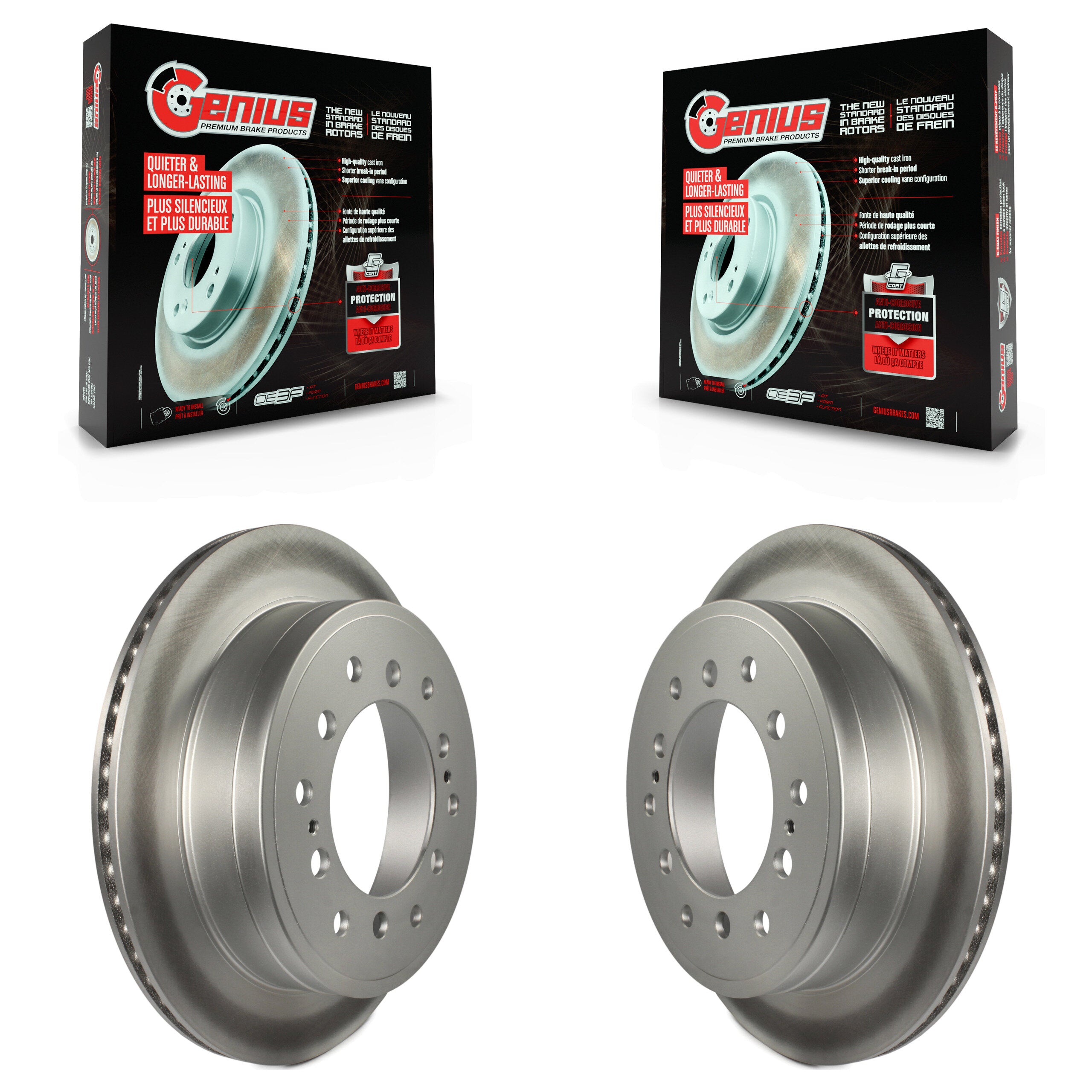 Genius KG-100626 Disc Brake Rotor for 2010-2024 Lexus GX460, Toyota 4Runner, Toyota FJ Cruiser - Rear
