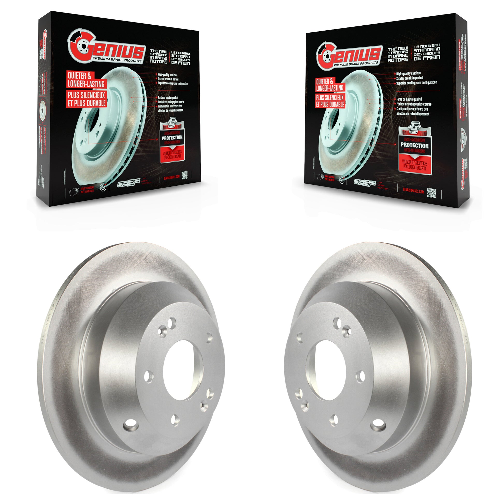 Genius KG-100627 Disc Brake Rotor for 2010-2021 Kia Sedona, Hyundai Santa Fe Sport and More - Rear